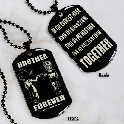 Soldier customizable engraved black dog tag double sided gift from brother, brother forever