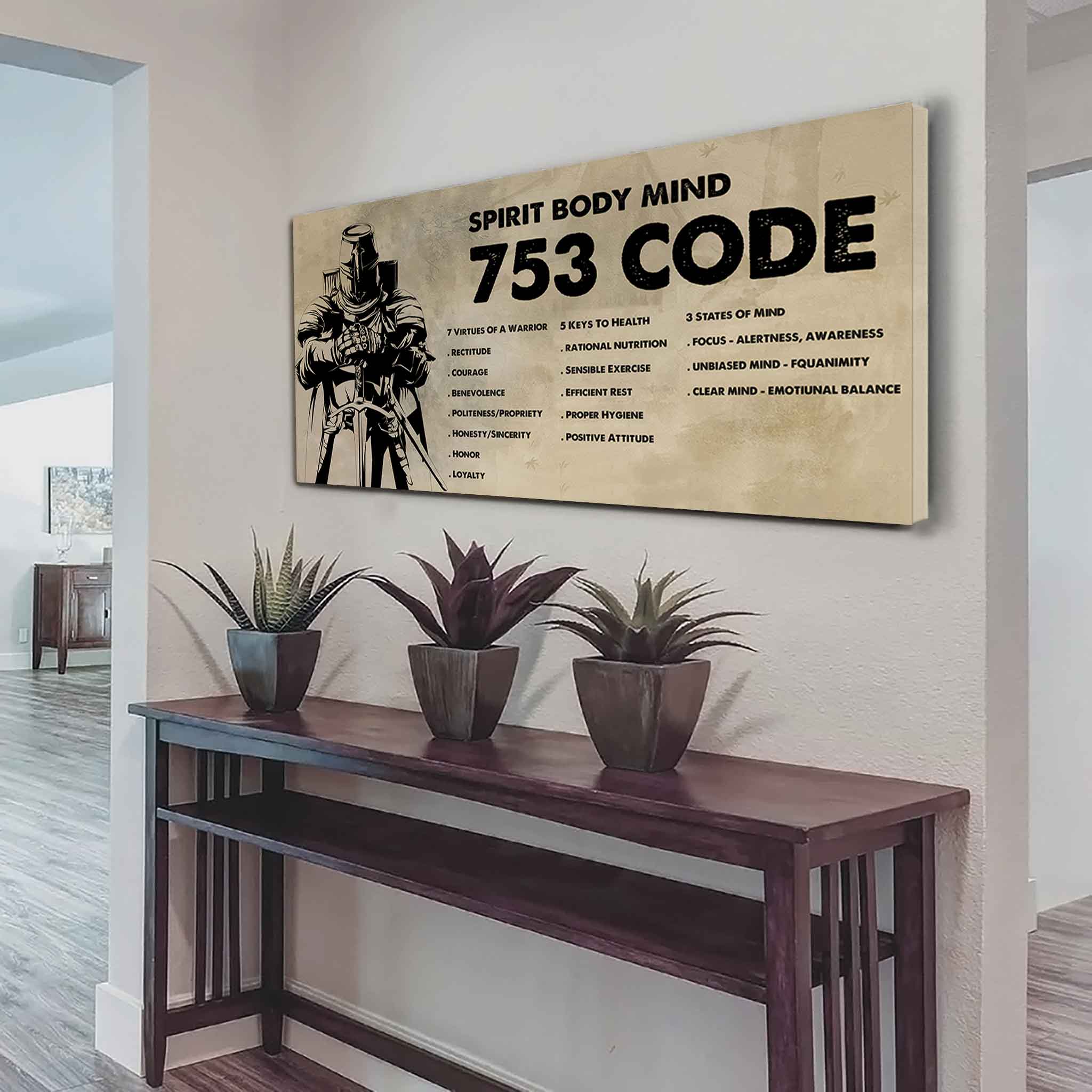 DRB VGT Poster Canvas 7 5 3 Code Motivation Quotes