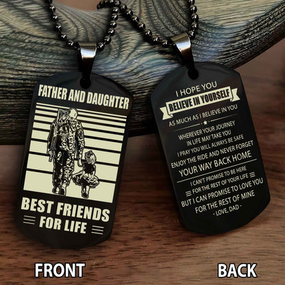 Father and Daughter Personalized Double Sided Dog Tag Father And Daughter Best Friends For Life - Message on the back side