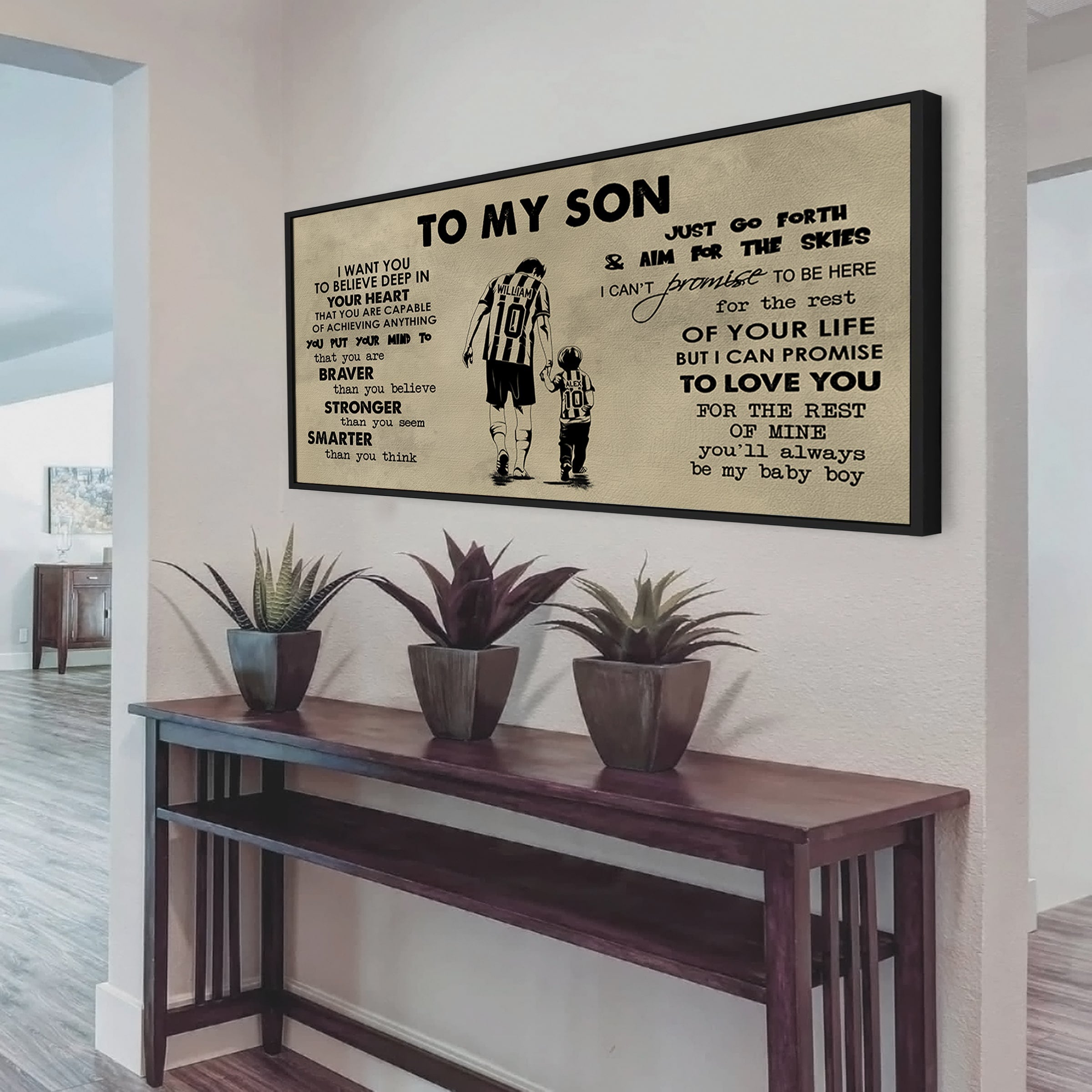 BASEBALL TO MY SON- I WANT YOU TO BELIEVE- CANVAS POSTER