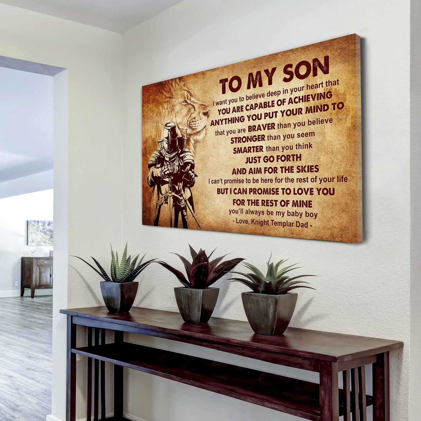Spartan Poster Canvas Just Go Forth And Aim For The Skies From Dad To Son Gift For Your Son
