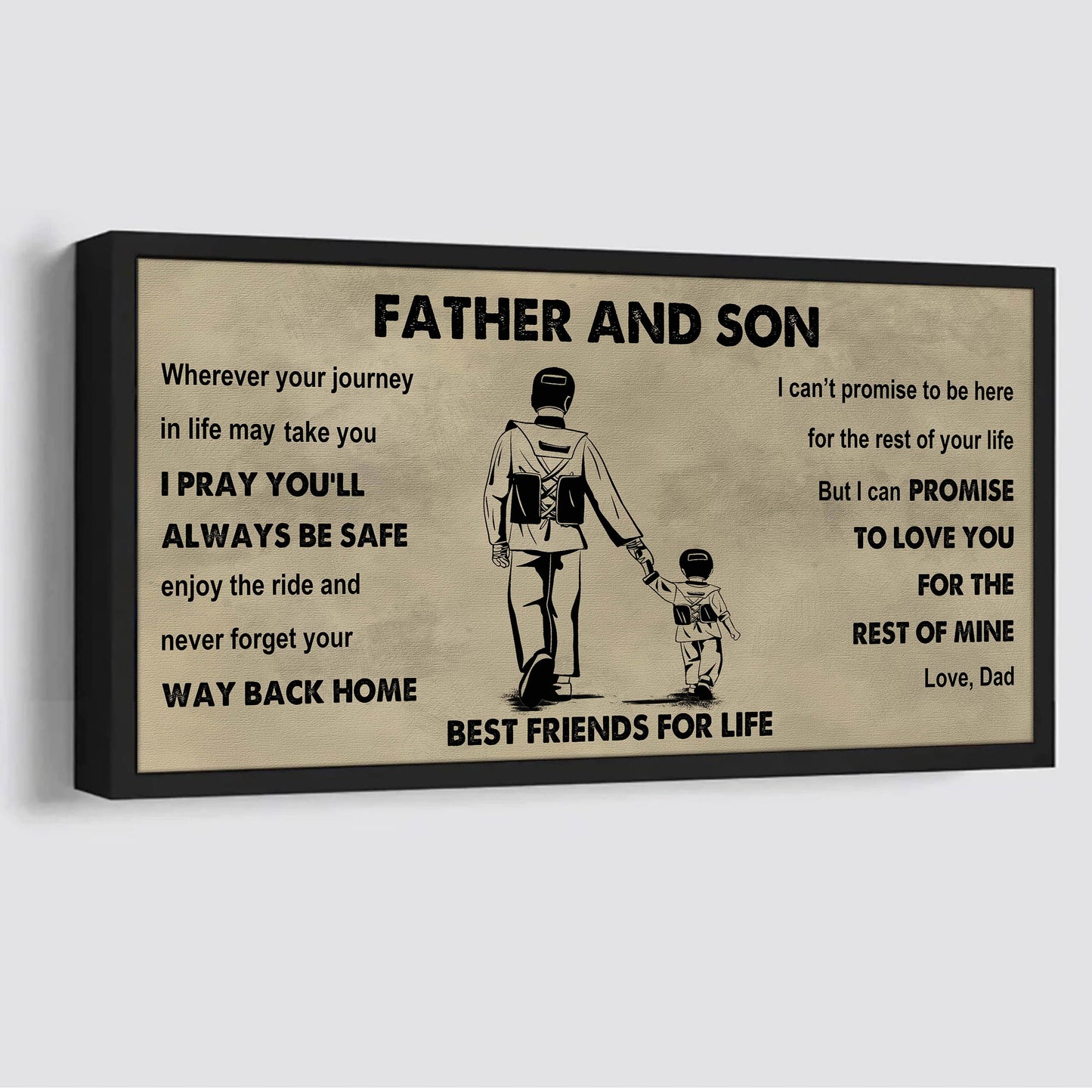 Sport-Family Father And Son Best Friends For Life - Ver 2 Never Forget Your Way Back Home Poster Canvas Gift For Son From Father