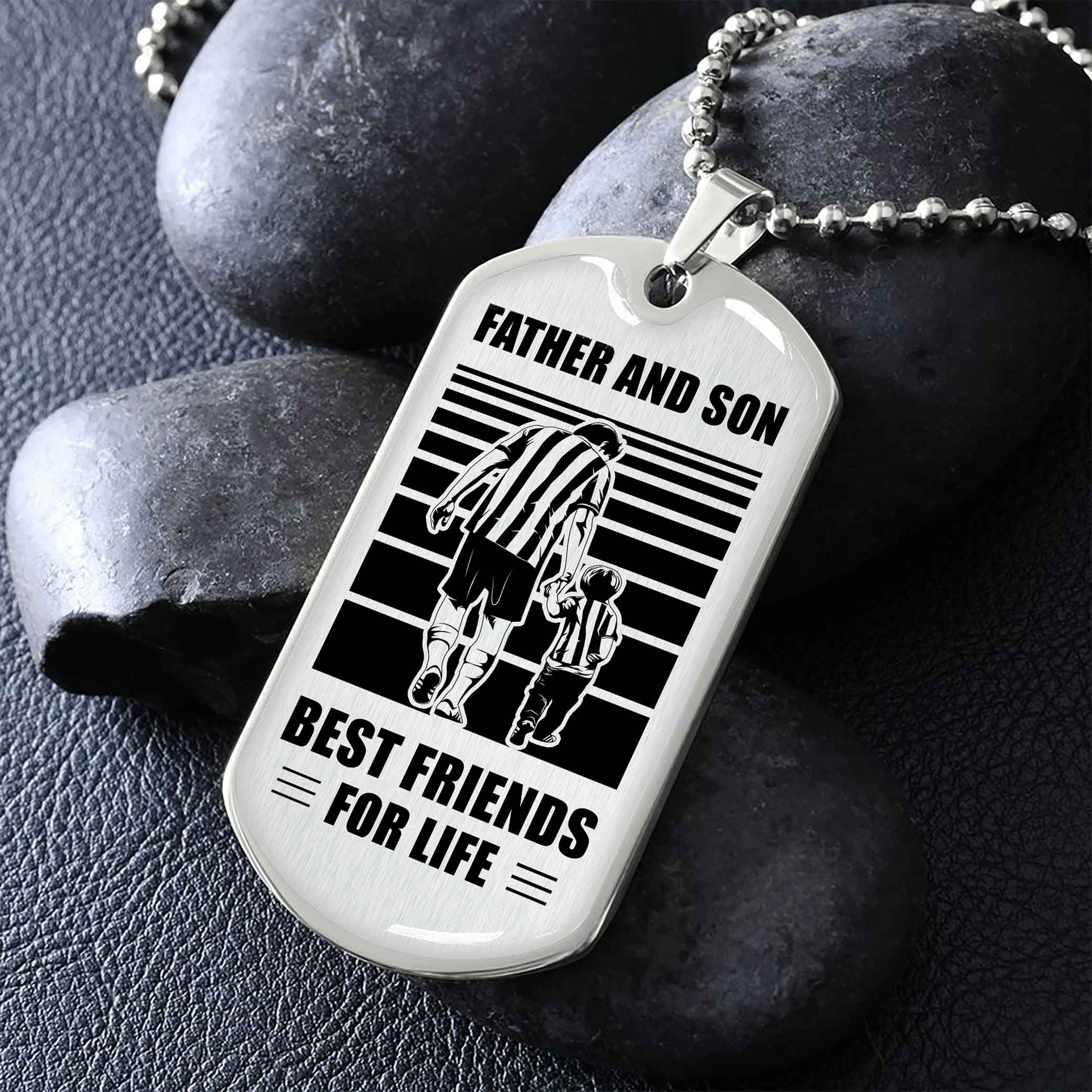 Family Military Chain Silver Plated 18K Gold Plated Father And Son Best Friend For Life Gift For Your Son