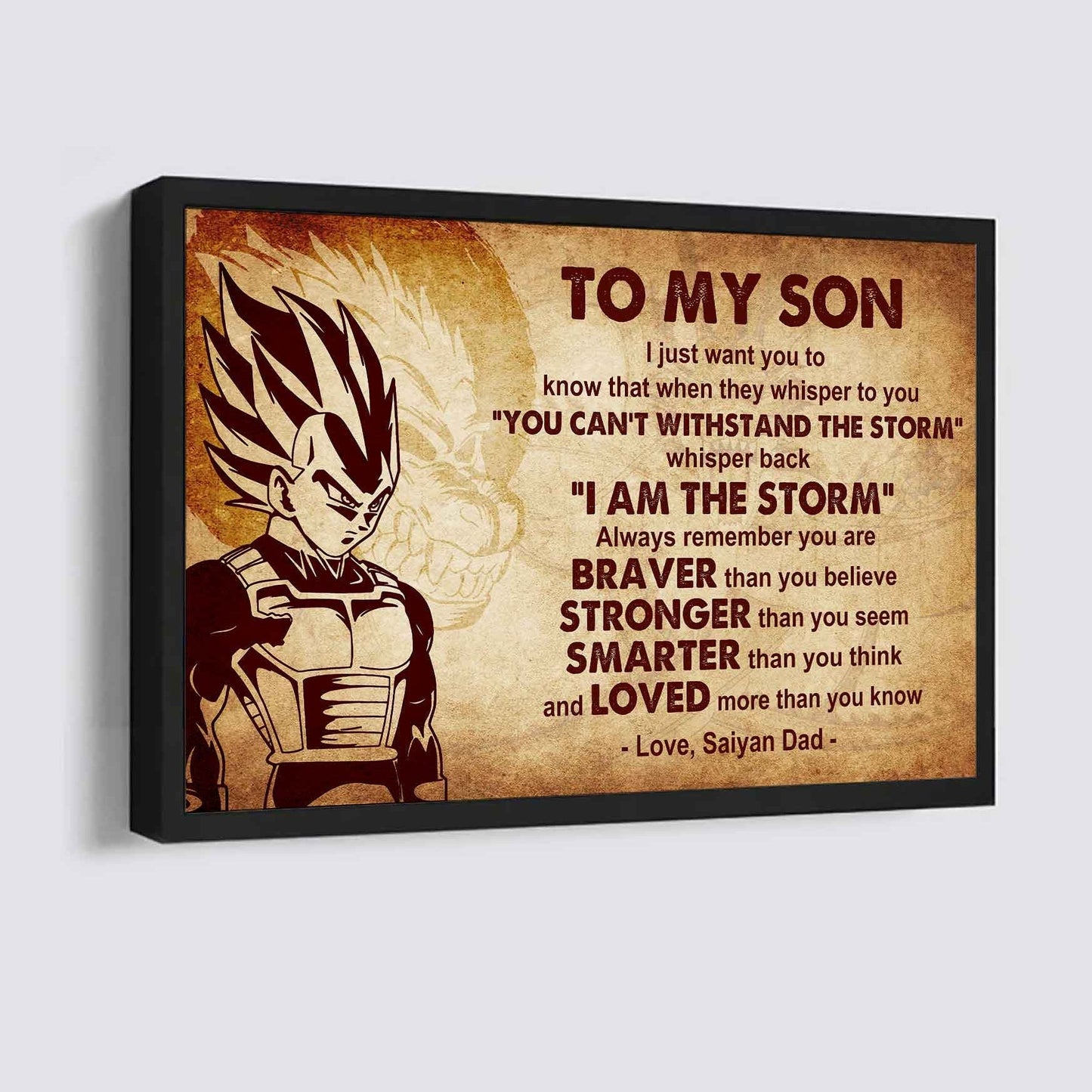 Spartan Poster Canvas Whisper Back I'm The Storm From Dad To Son Gift For Your Son