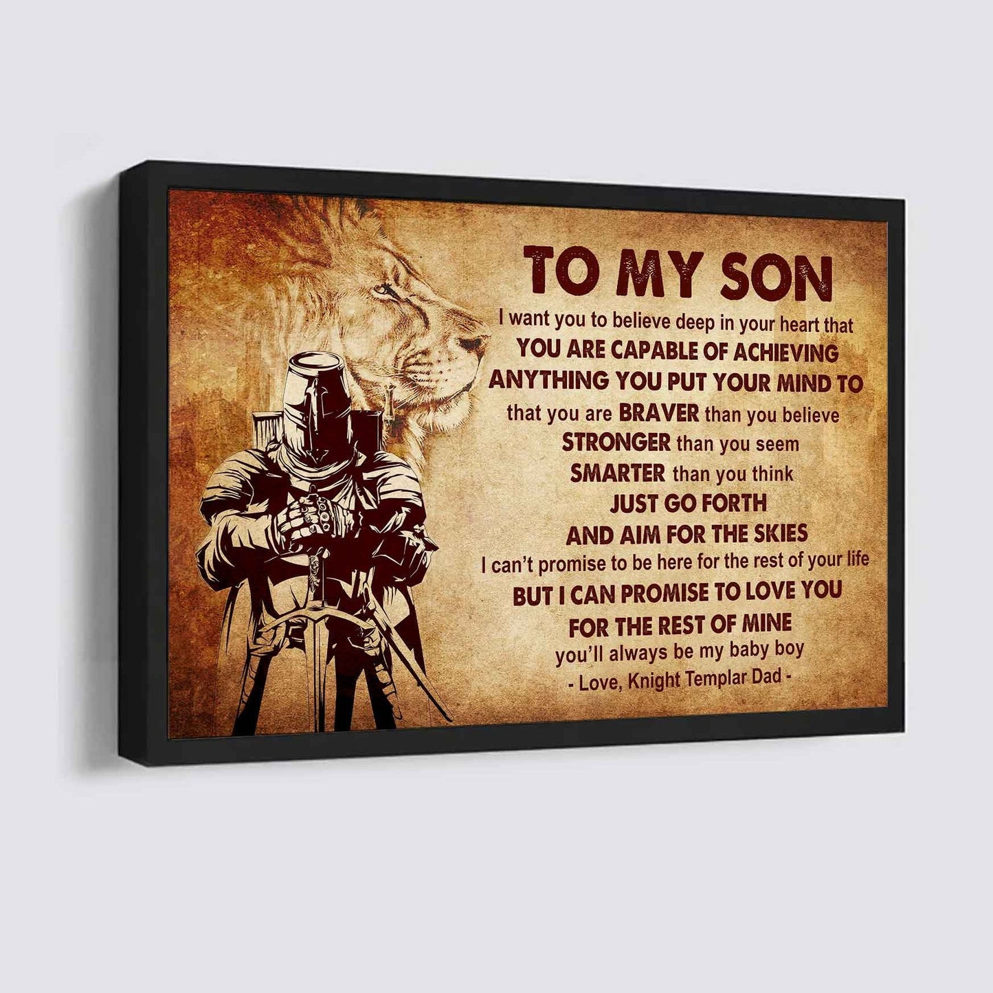 Spartan Poster Canvas Just Go Forth And Aim For The Skies From Dad To Son Gift For Your Son