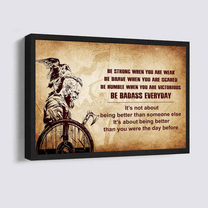 New Version Warrior Poster Canvas Be Strong When You Are Weak Be Badass Everyday-Motivational Quotes