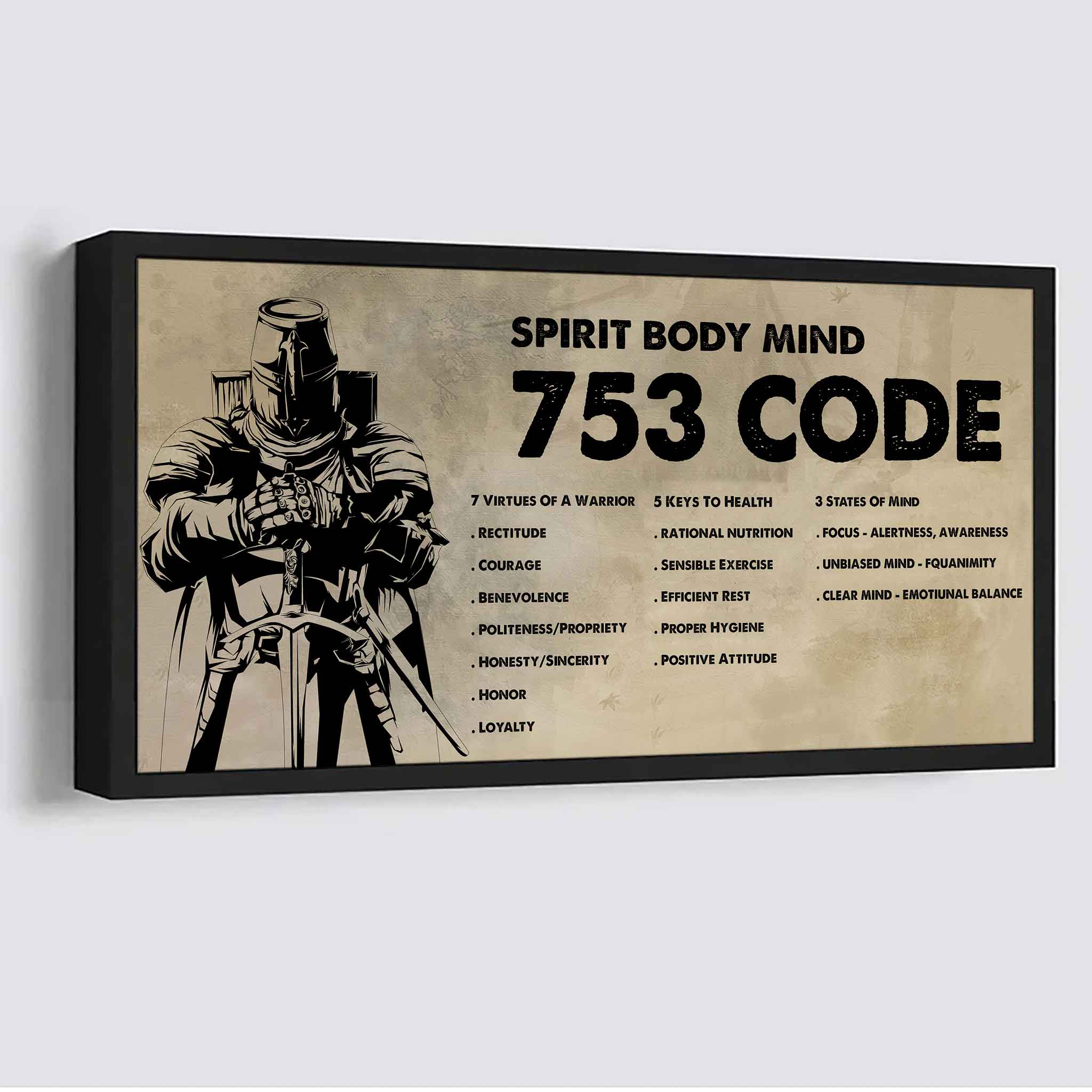 DRB VGT Poster Canvas 7 5 3 Code Motivation Quotes