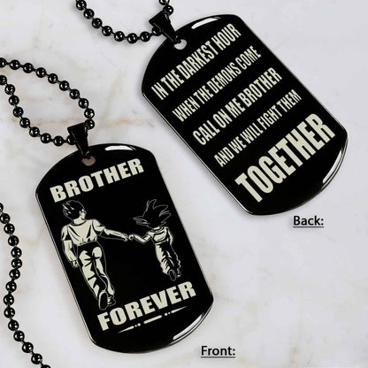 Soldier customizable engraved black dog tag double sided gift from brother, brother forever