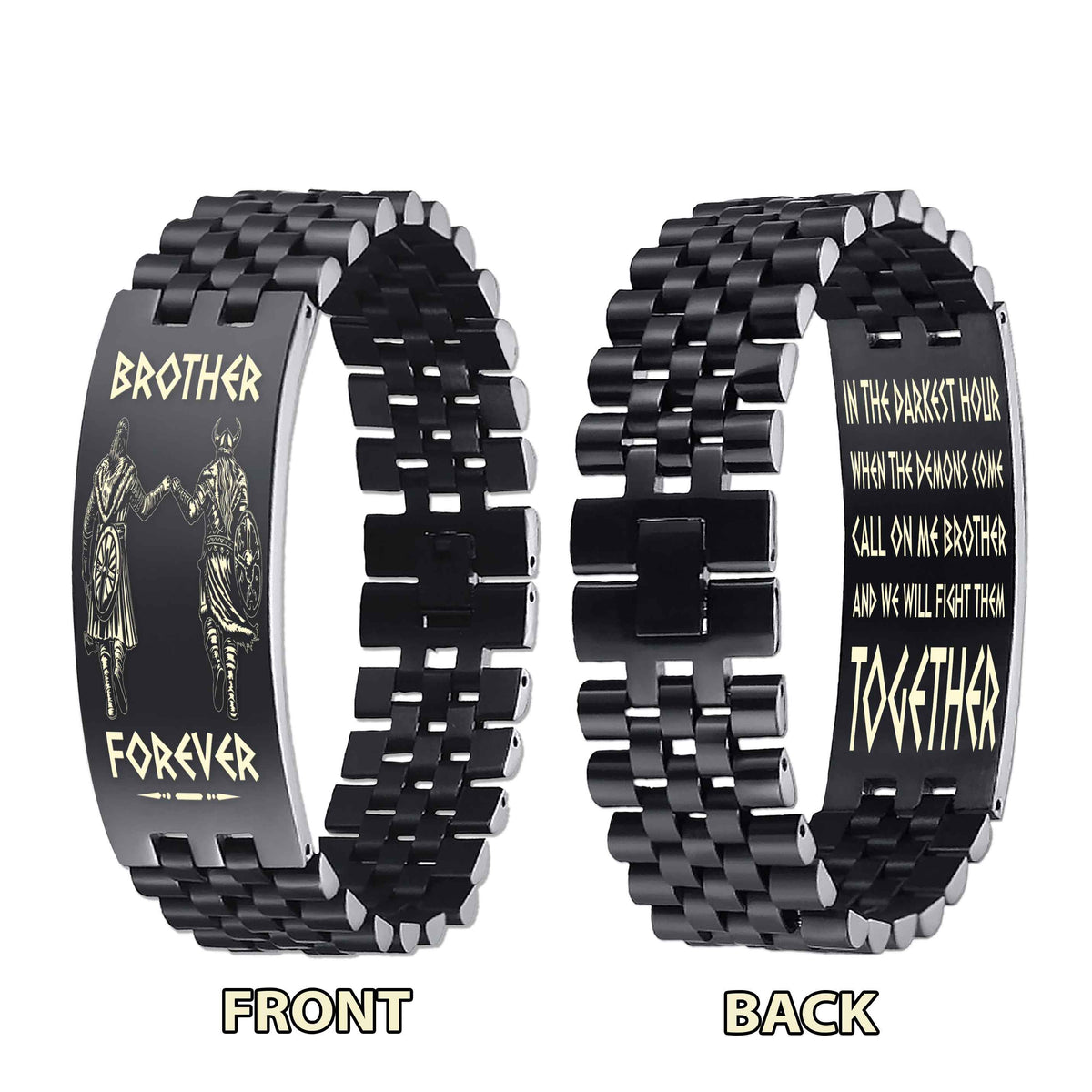 Brother Forever Viking Bracelet – Personalized Engraved Double-Sided Gift from Brother