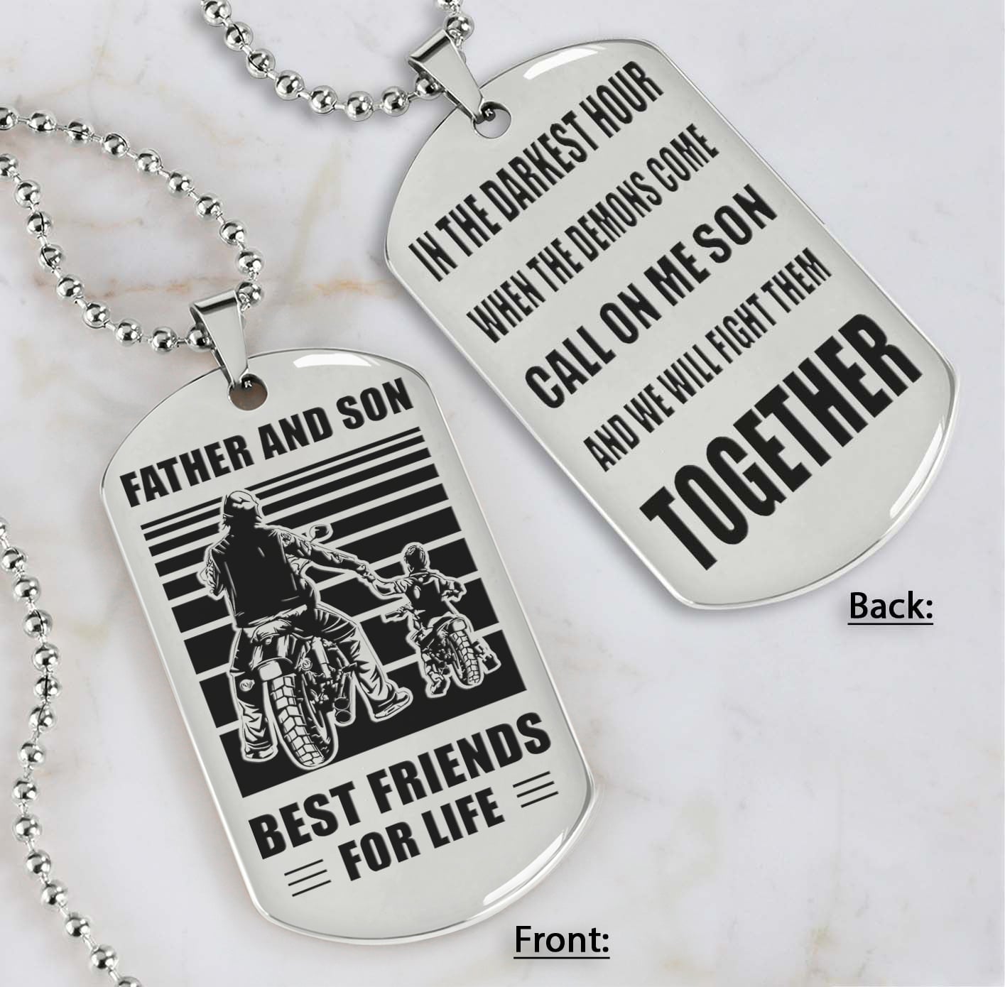 Personalized Double Sided Dog Tag Call On Me Son And We Will Fight Them Together Gifts For Your Son From Dad