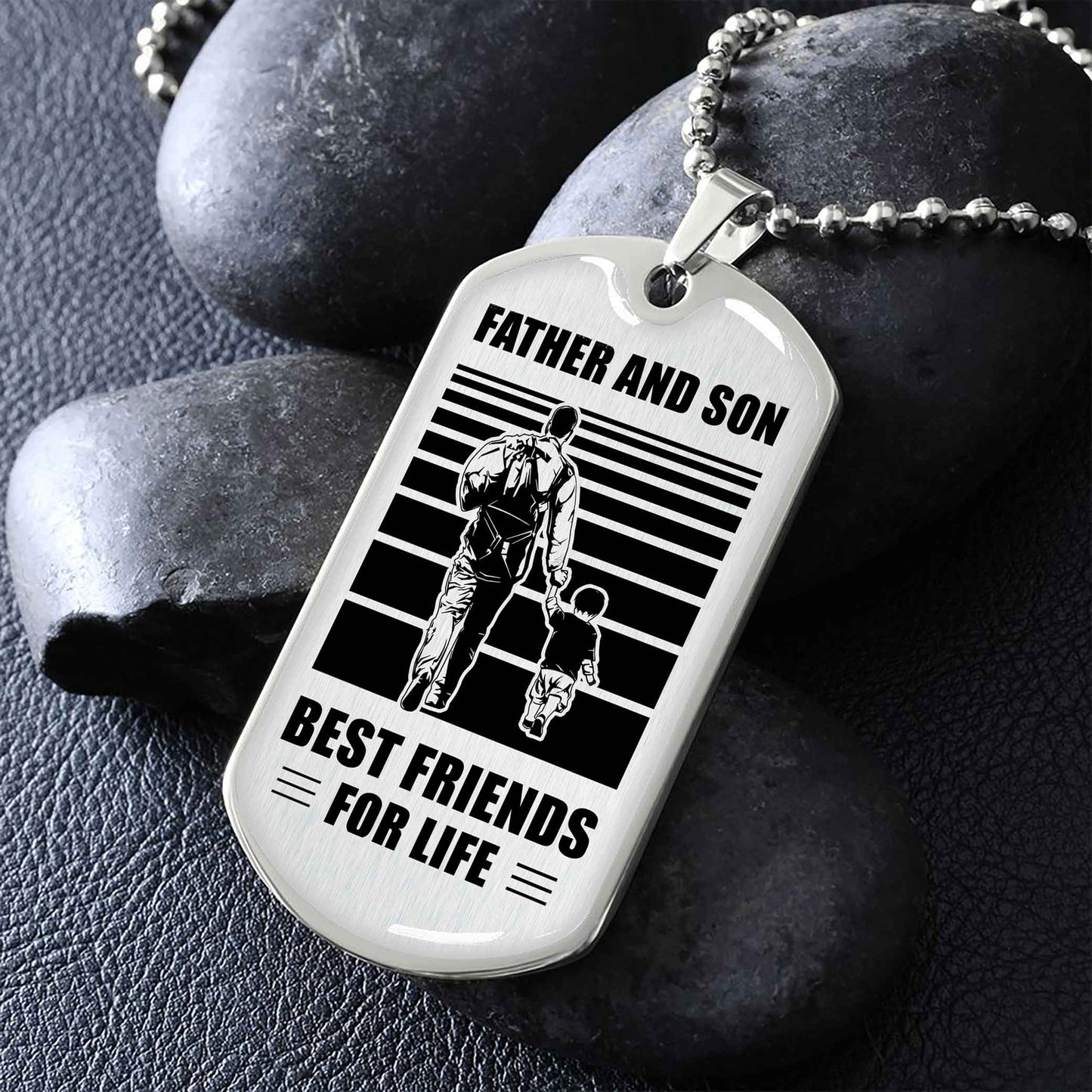 PC-GH Military Chain Silver Plated 18K Gold Plated Father And Son Best Friend For Life Gift For Your Son