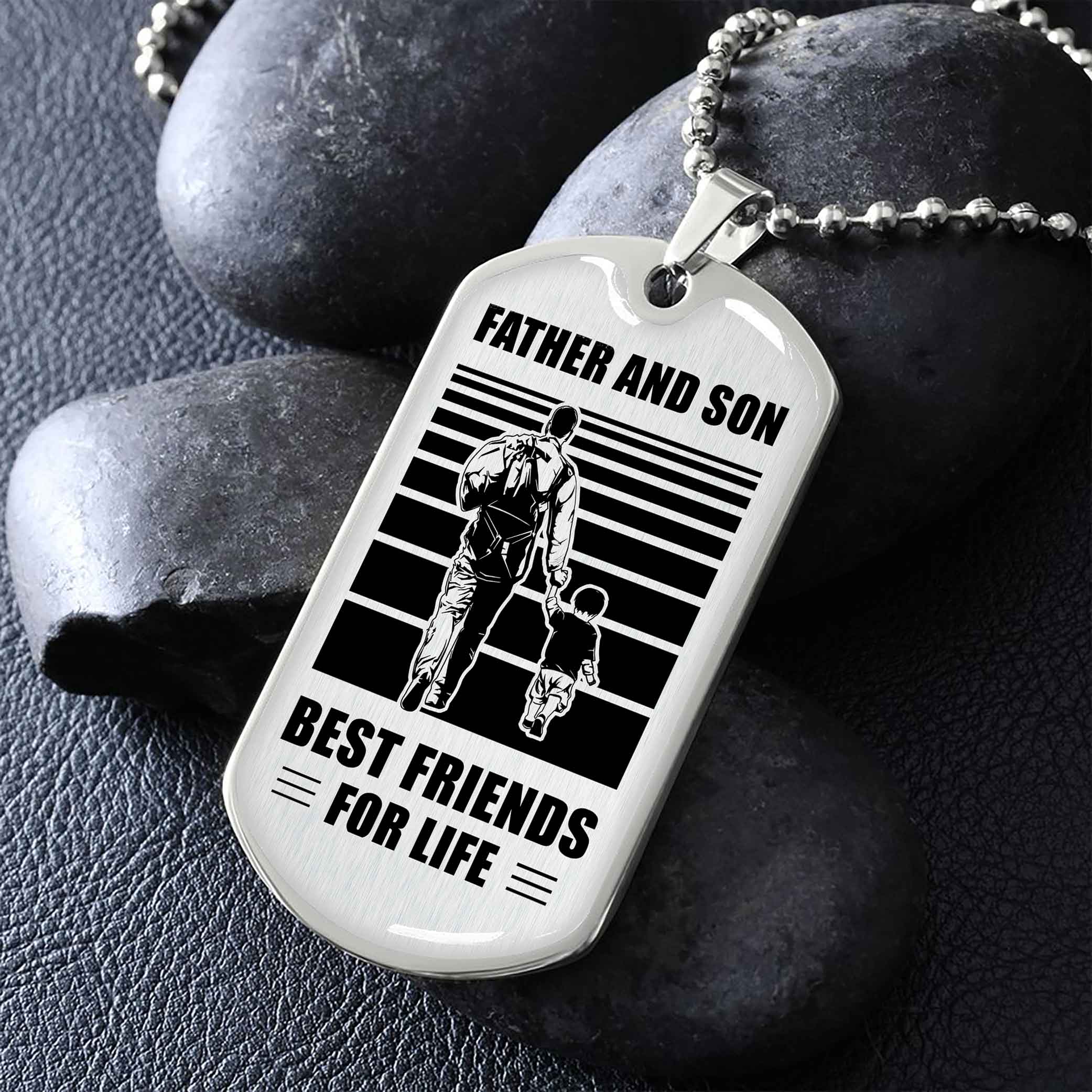 Family Military Chain Silver Plated 18K Gold Plated Father And Son Best Friend For Life Gift For Your Son