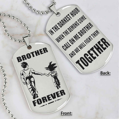 Soldier customizable engraved black dog tag double sided gift from brother, brother forever