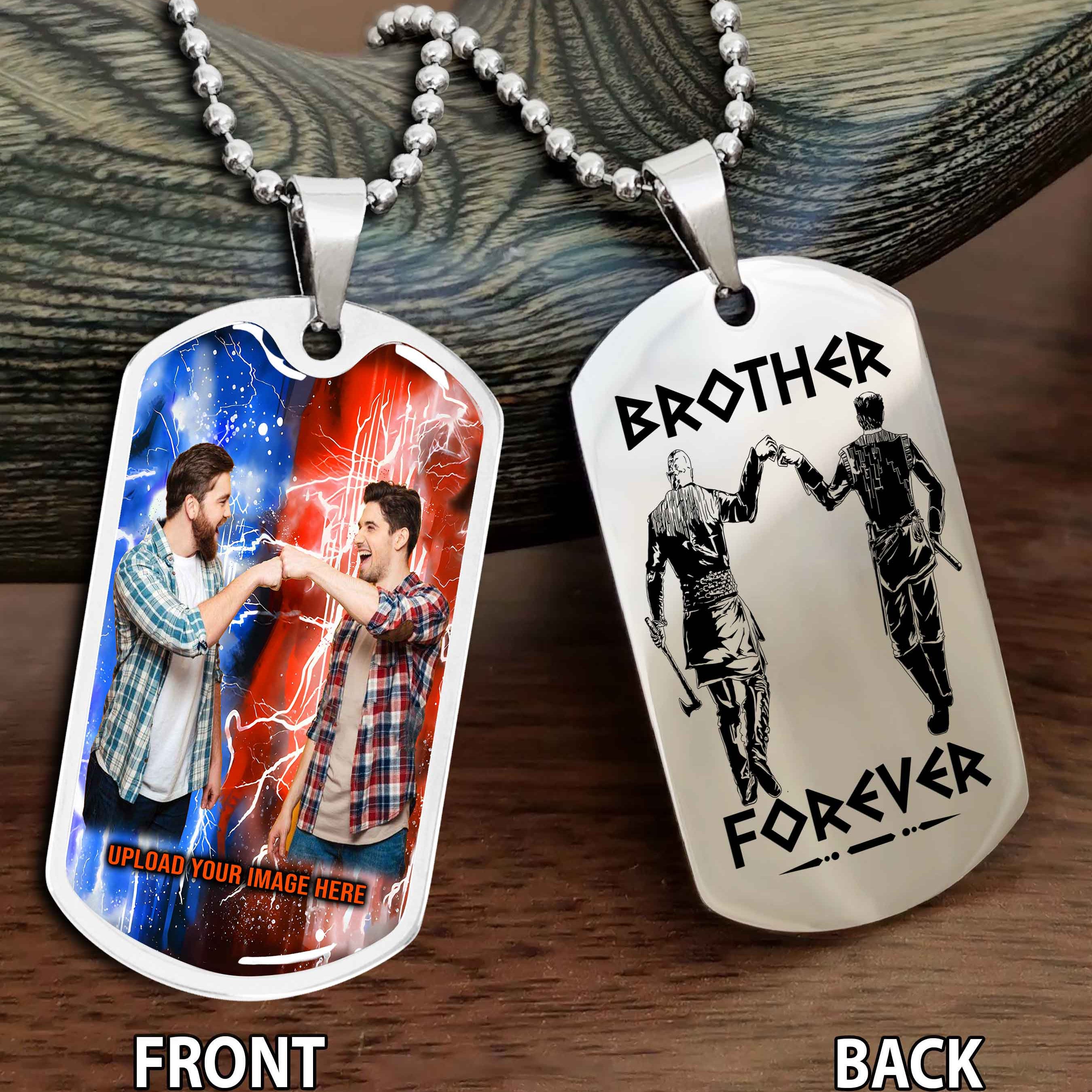 Personalized Viking Double-Sided Graphic Dog Tag for Brother with Phot ...