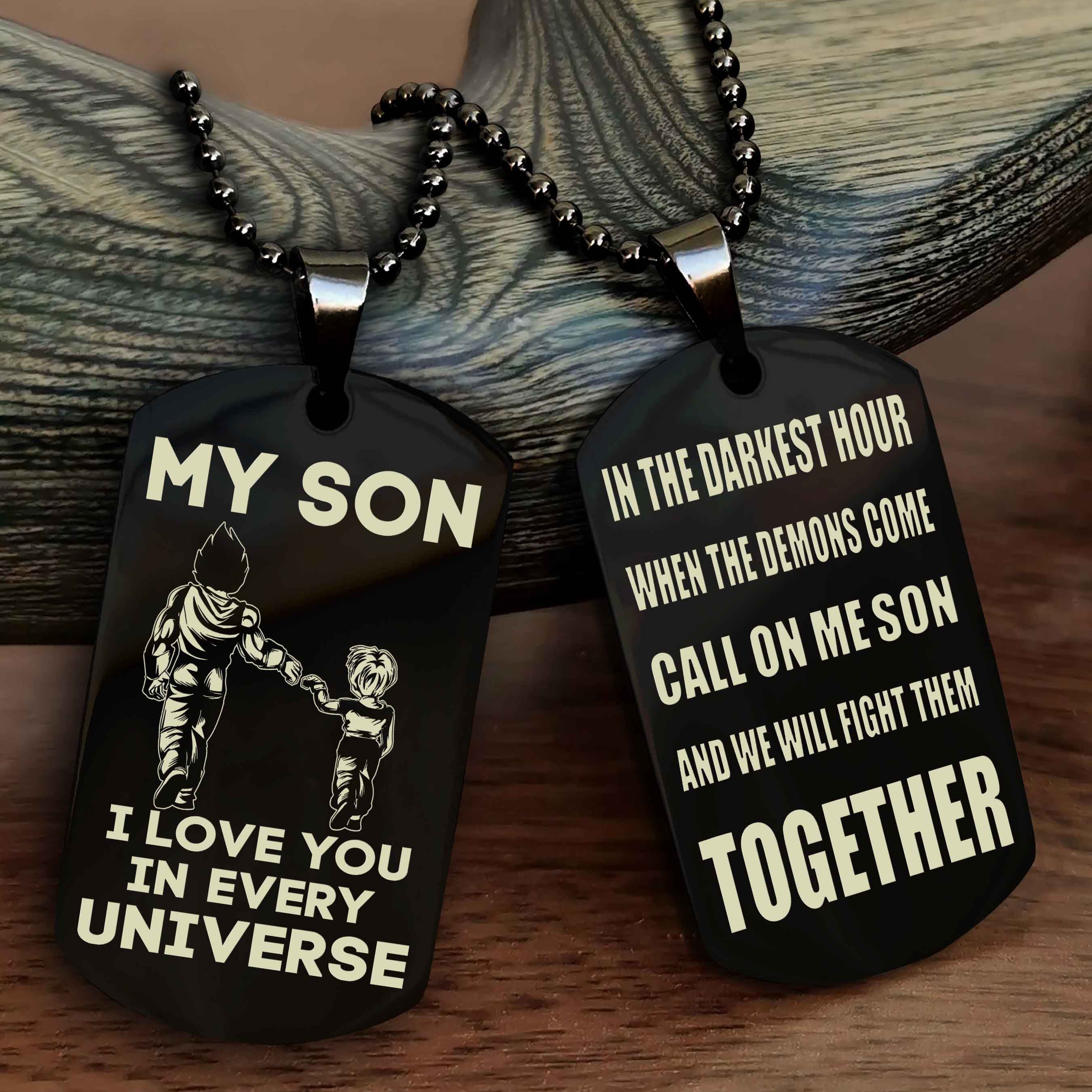 DRB Personalized Double Sided Dog Tag To My Son Never Forget That I Love You - Call On Me Son