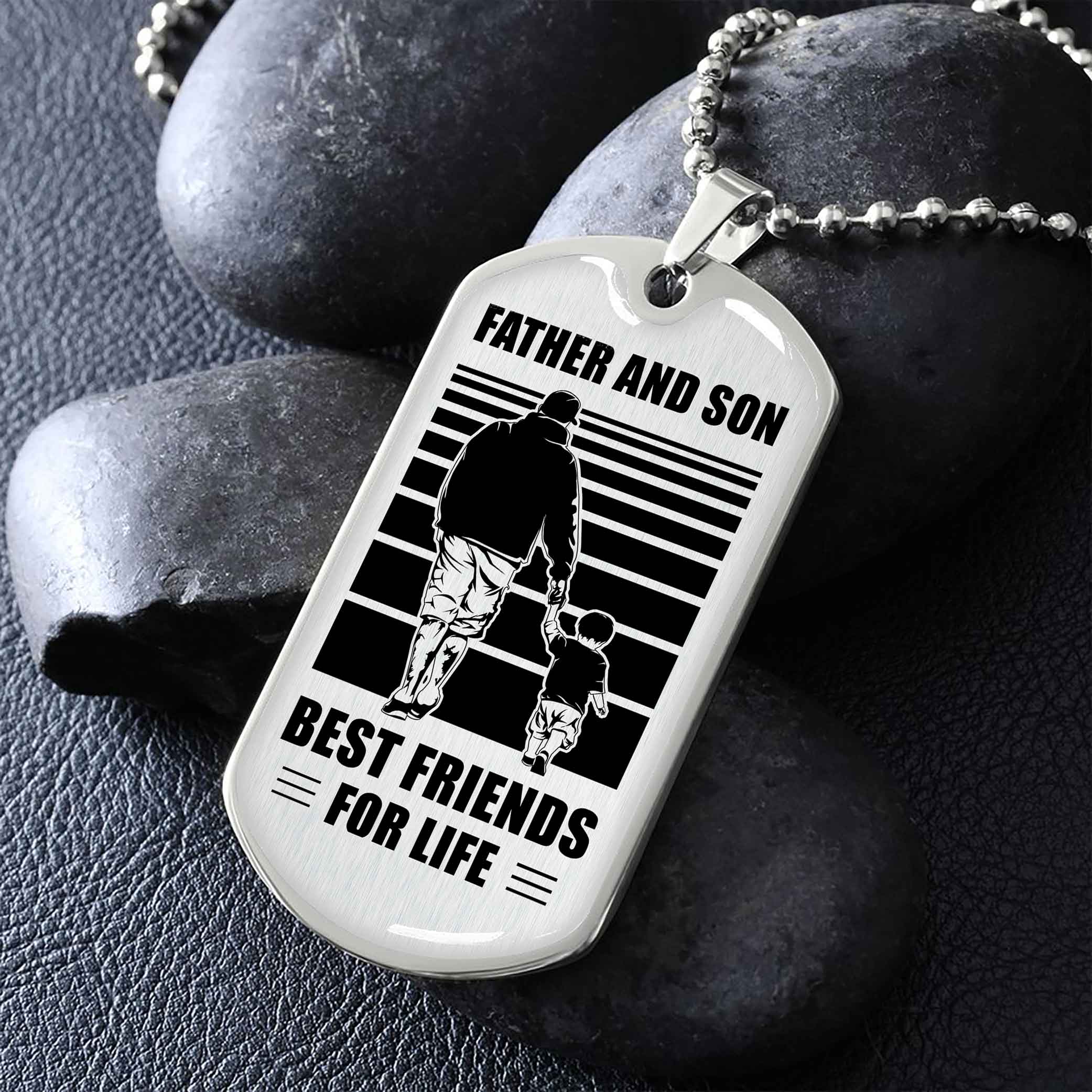 Family Military Chain Silver Plated 18K Gold Plated Father And Son Best Friend For Life Gift For Your Son