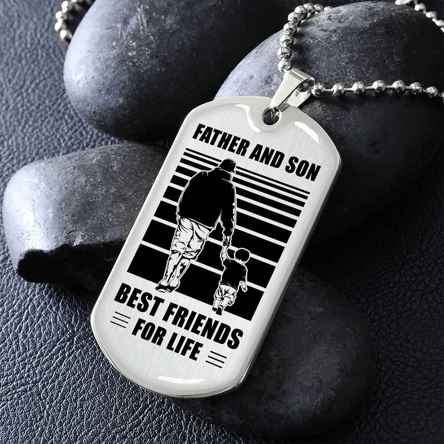 PC-GH Military Chain Silver Plated 18K Gold Plated Father And Son Best Friend For Life Gift For Your Son