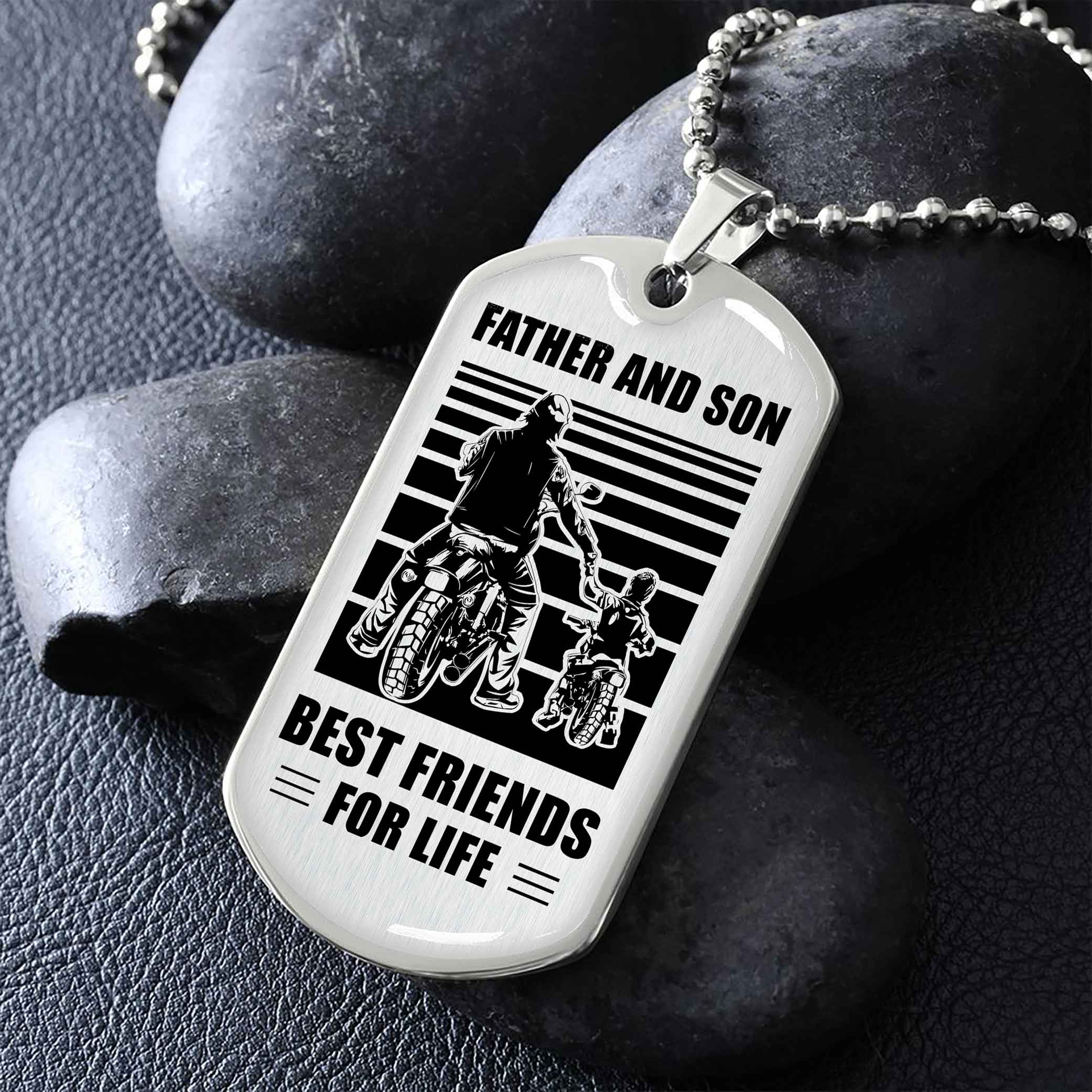 Family Military Chain Silver Plated 18K Gold Plated Father And Son Best Friend For Life Gift For Your Son