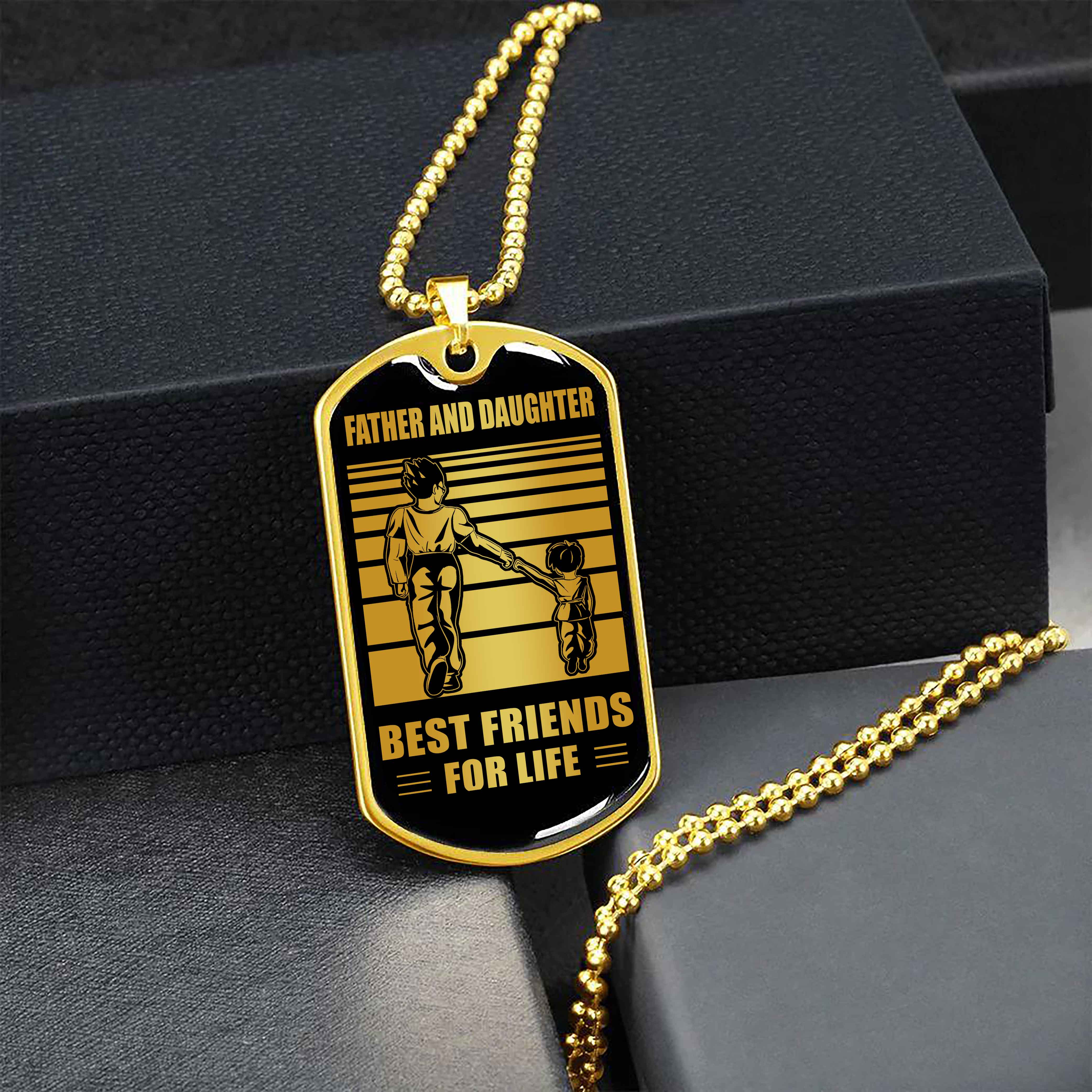 Family Military Chain Silver Plated 18K Gold Plated Father And Son Best Friend For Life Gift For Your Son