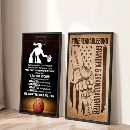 Grandpa And Granddaughter UnBreakable Bond - 2 Piece Canvas Wall Art - Whisper Back I'm The Storm