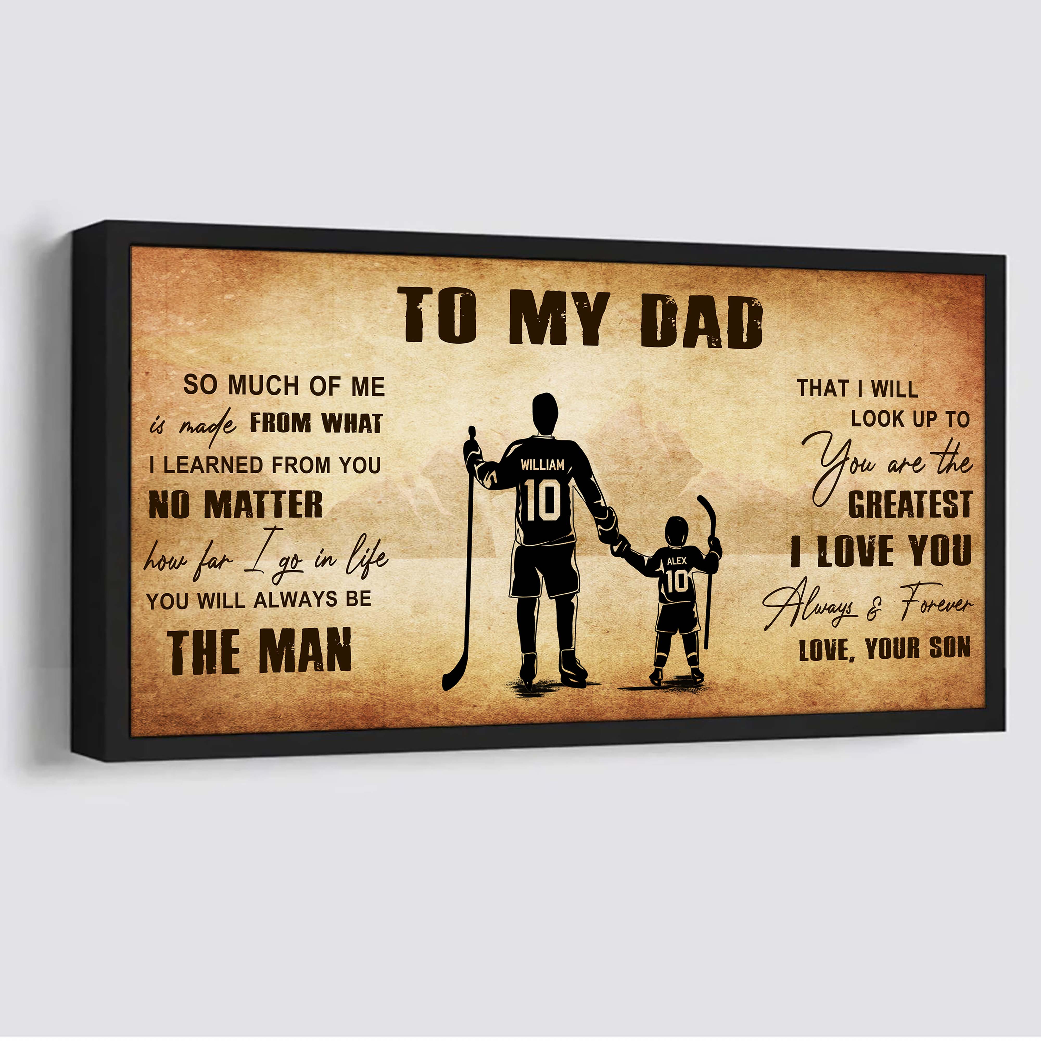 Family To My Dad - You Are The Greatest I Love You Poster Canvas From Son To Father Gifts For Father