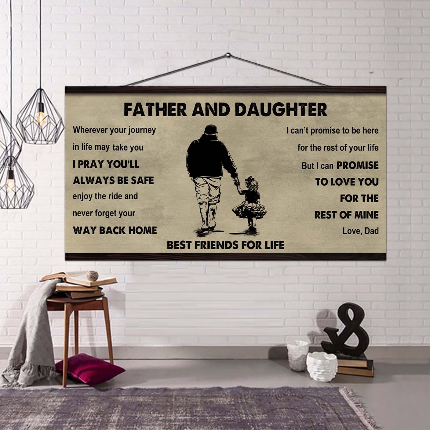 Samurai Father And Daughter Best Friends For Life - Ver 2 Never Forget Your Way Back Home Poster Canvas Gift For Daughter From Father