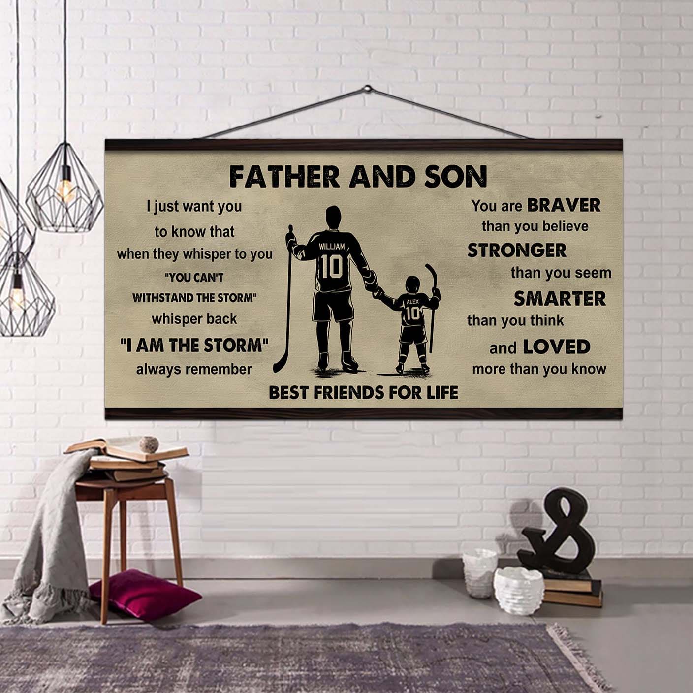 Sport-Family Father And Son Best Friends For Life - I Am The Storm Poster Canvas Gift For Son From Father