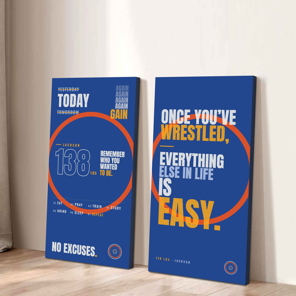 Sport Poster Again Again Again It's About Being Better Than You Were Yesterday - 2 Piece Canvas Wall Art