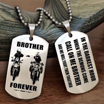 Viking Engraved Double Sided Dog Tag Call On Me Brother NAG Brothers Forever We Will Fight Them Together