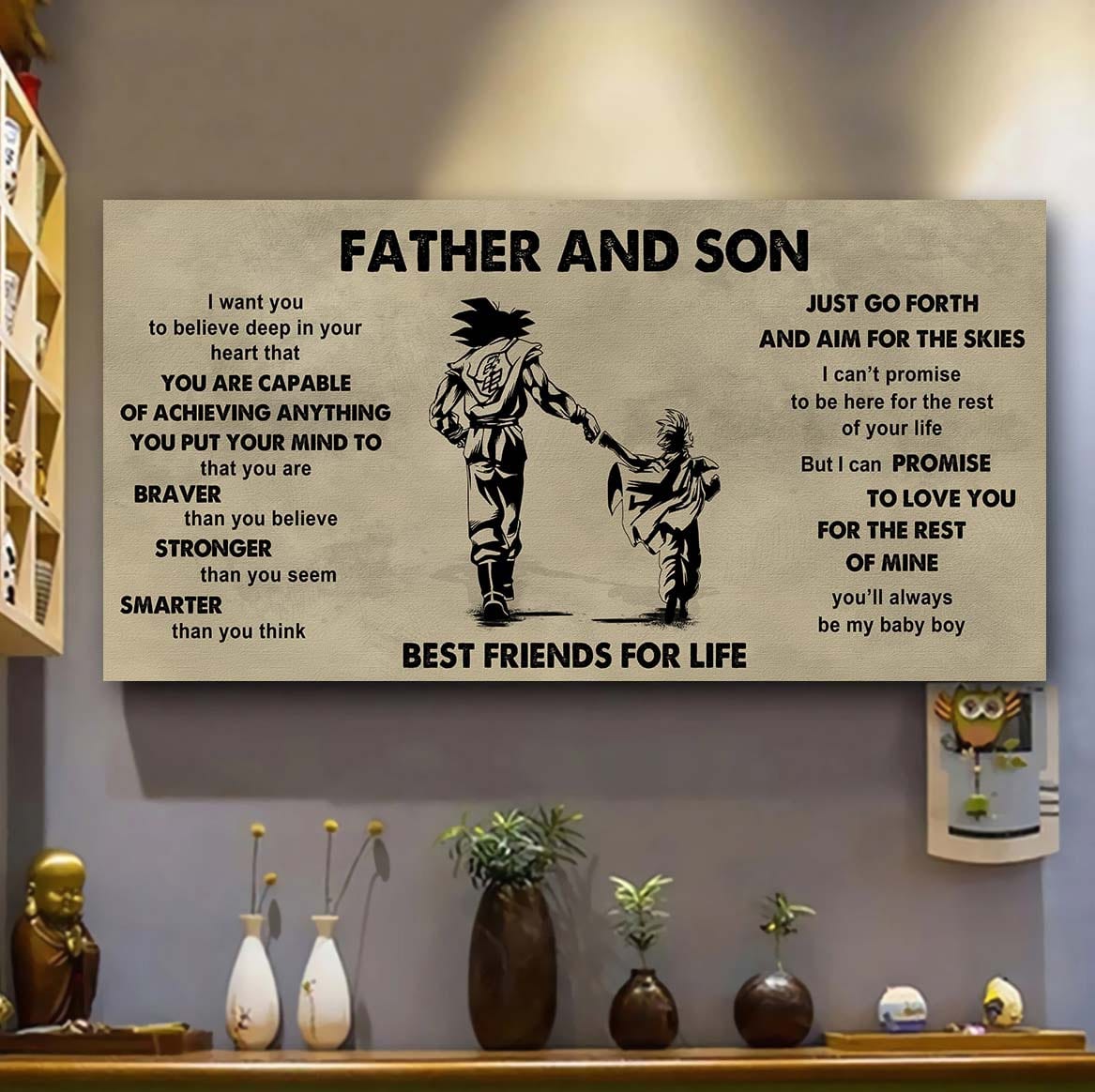 DRB GK Father And Son Best Friends For Life  - That You Are Braver Than You Believe Poster Canvas Gift For Son From Father