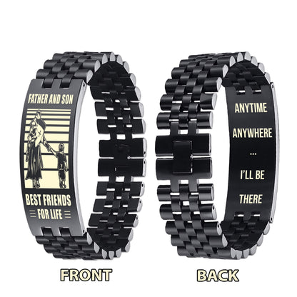 Samurai ANT Personalized Double Sided Bracelet Father And Son Best Friends For Life - Message on the back side