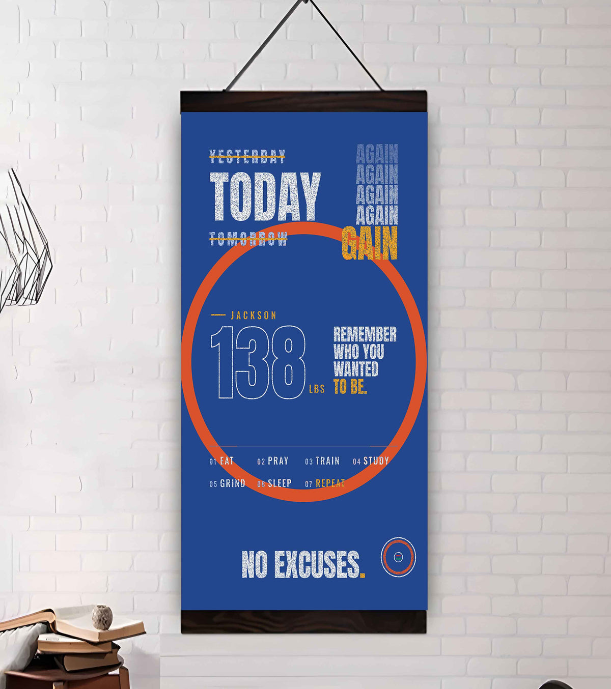 Sport Personalized Poster Canvas Remember Who You Wanted To Be Today Again Again Again Gain