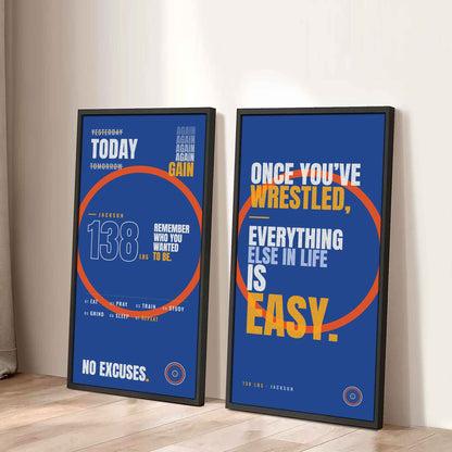 Sport Poster Again Again Again Motivation Quotes - 2 Piece Canvas Wall Art