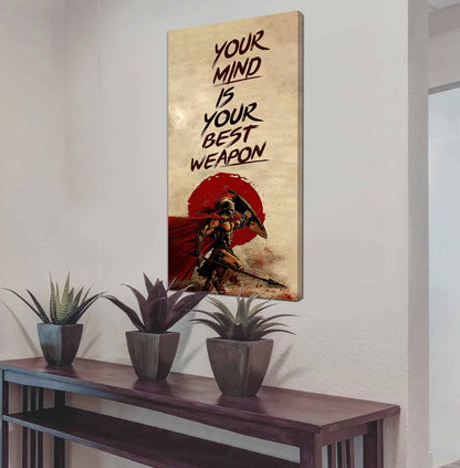 Warrior Your Mind Is Your Best Weapon Poster Canvas Motivation Canvas Gift For You