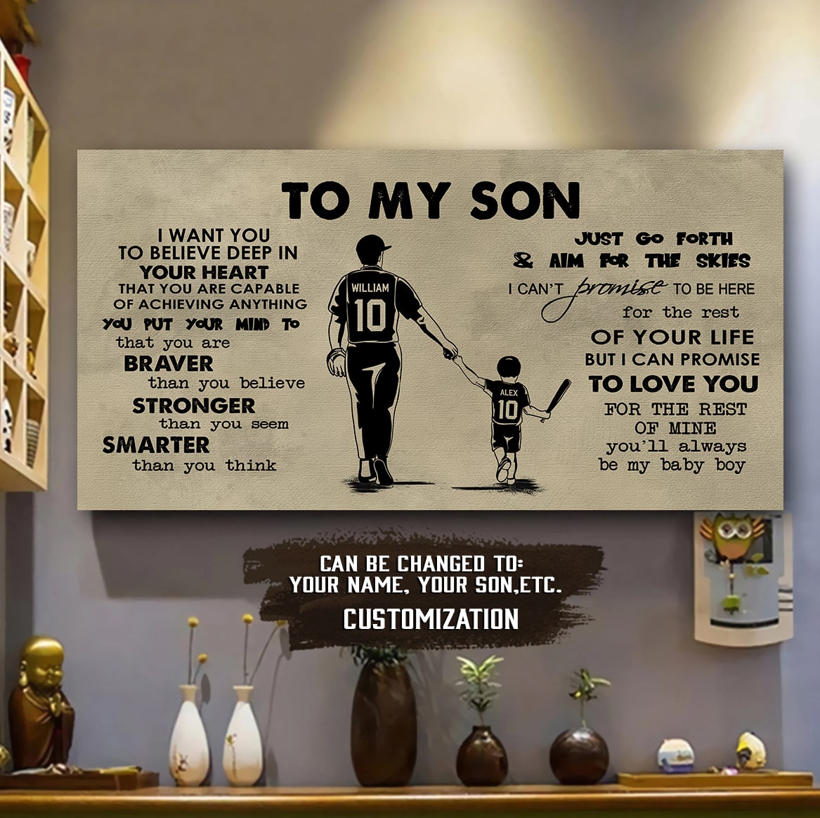 AMERICAN FOOTBALL TO MY SON- I WANT YOU TO BELIEVE- CANVAS POSTER