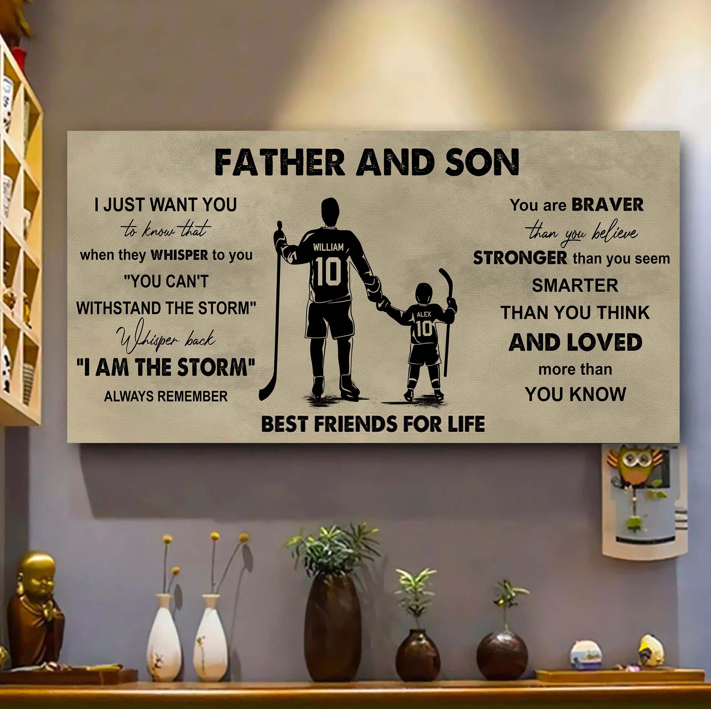 Soccer Father And Son Best Friends For Life - I Am The Storm Poster Canvas Gift For Son From Father