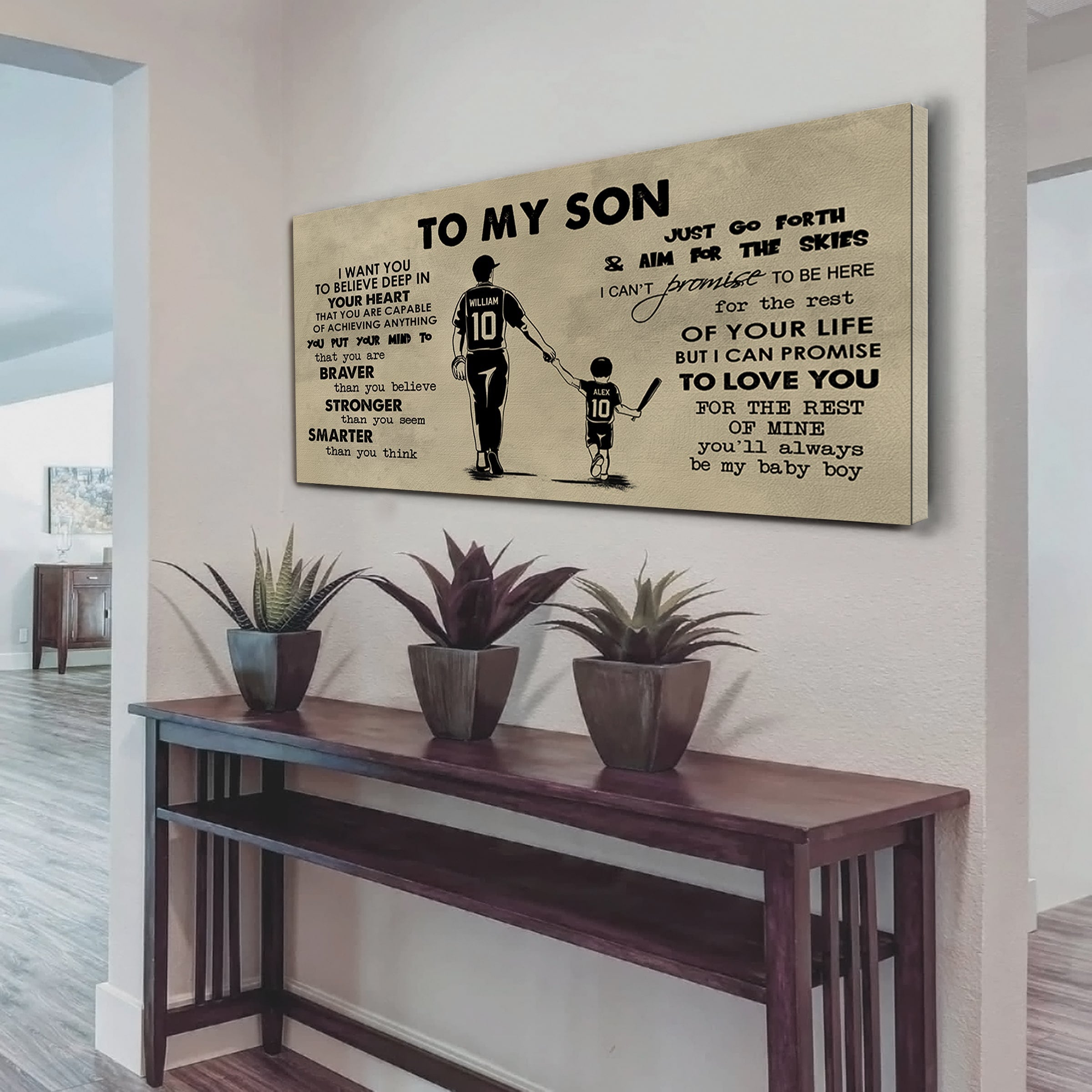 TO MY SON- I WANT YOU TO BELIEVE- CANVAS POSTER