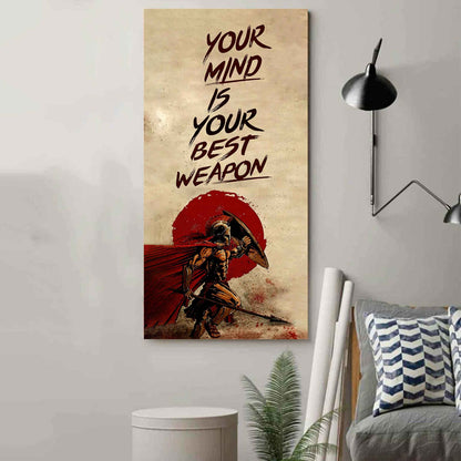 Warrior Your Mind Is Your Best Weapon Poster Canvas Motivation Canvas Gift For You
