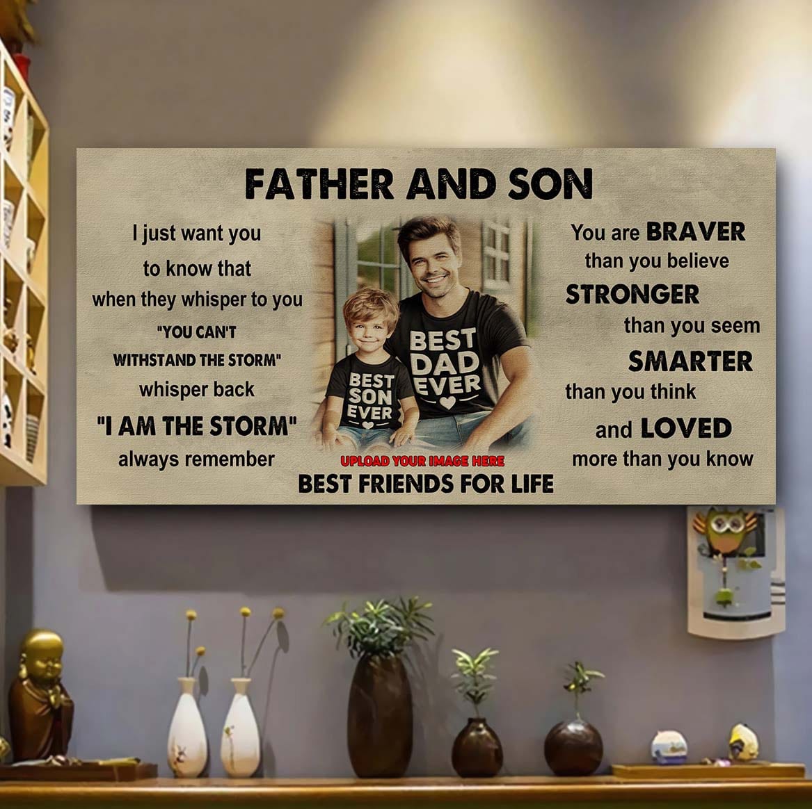 Vikings Father And Son Best Friends For Life - I Am The Storm Poster Canvas Gift For Son From Father