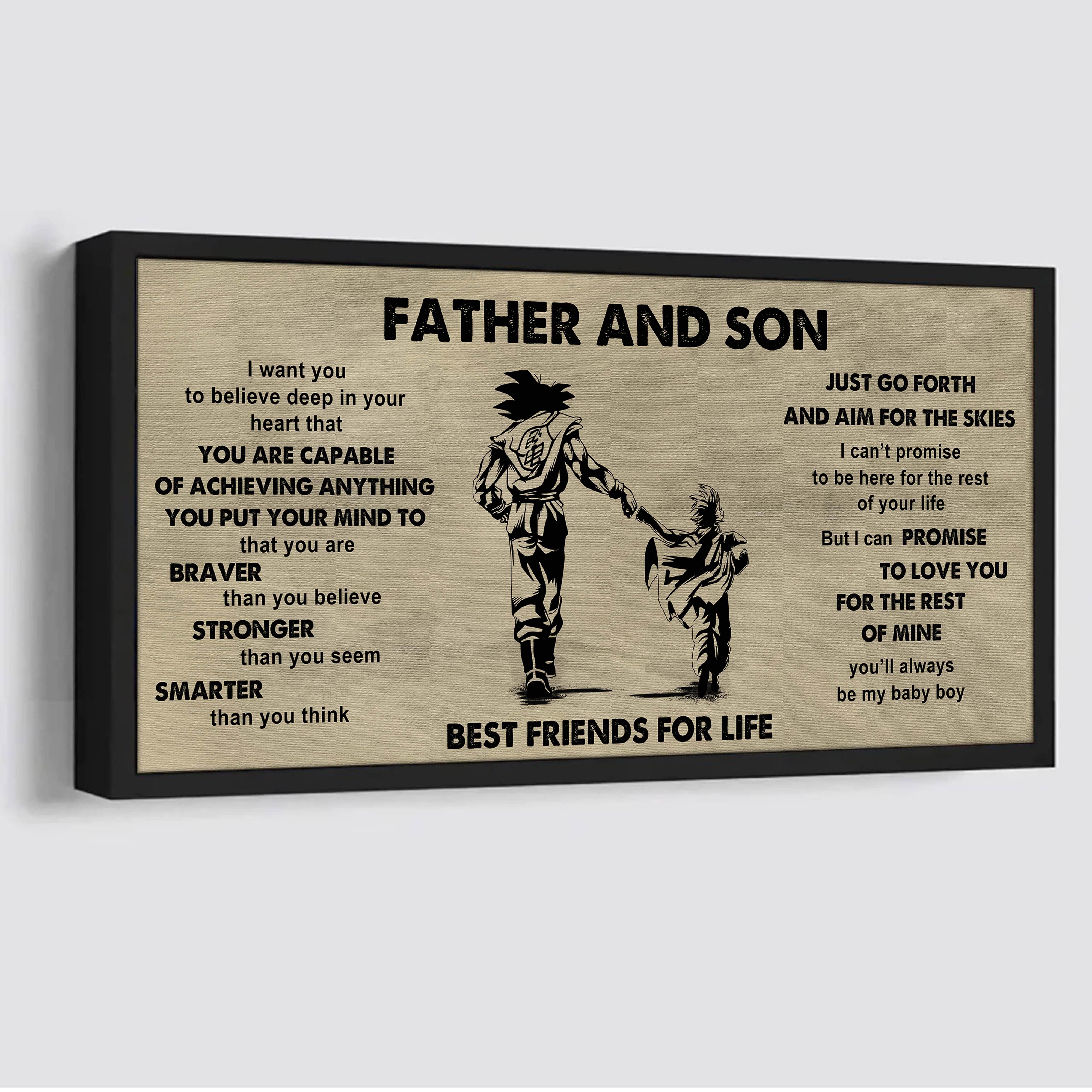 DRB GK Father And Son Best Friends For Life  - That You Are Braver Than You Believe Poster Canvas Gift For Son From Father