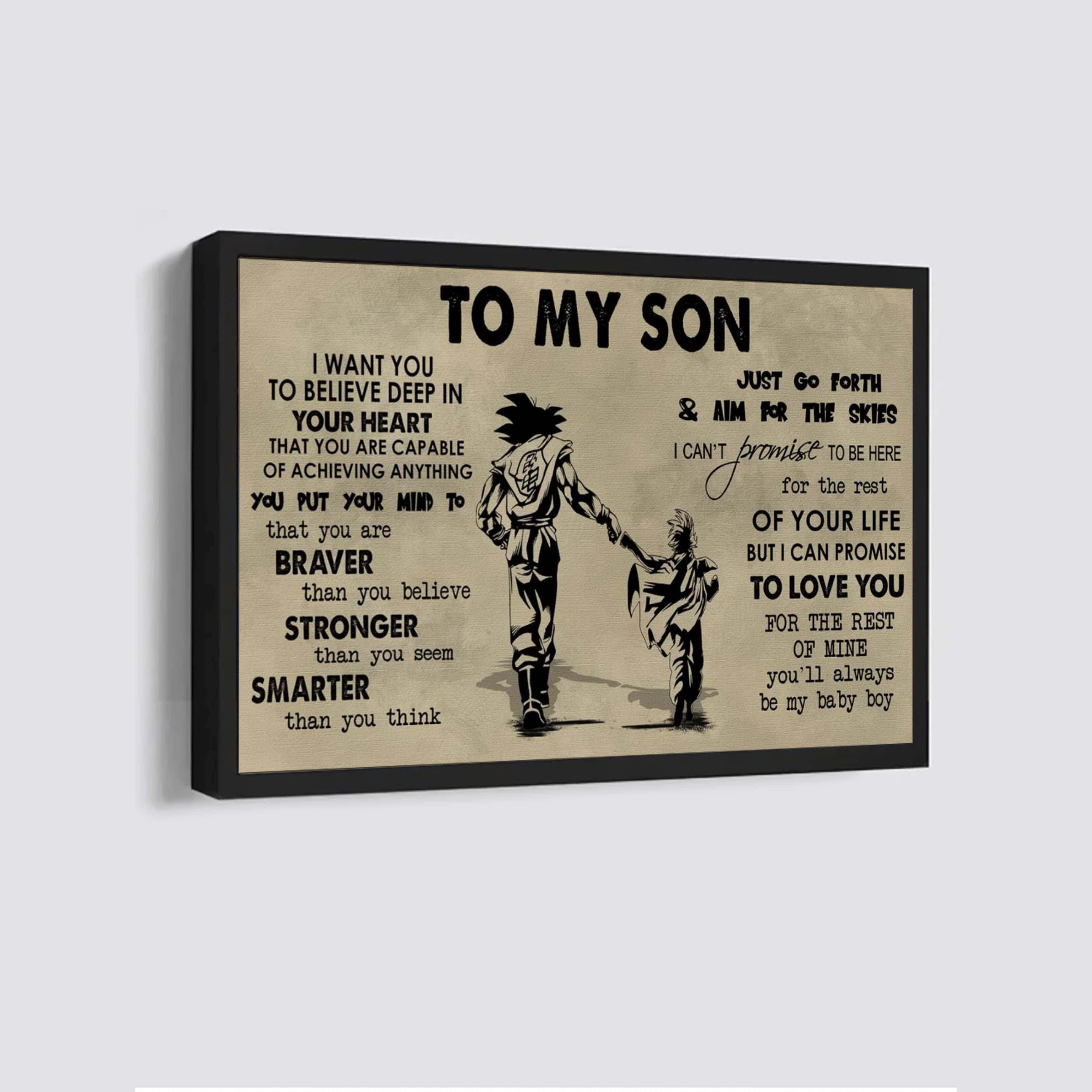 Canvas Poster Dad To Son You Are Braver Than You Believe You'll Always Be My Baby Boy