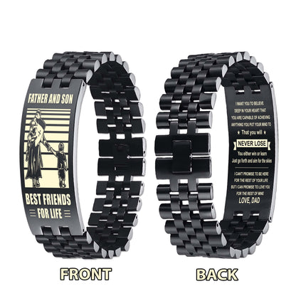 Samurai ANT Personalized Double Sided Bracelet Father And Son Best Friends For Life - Message on the back side