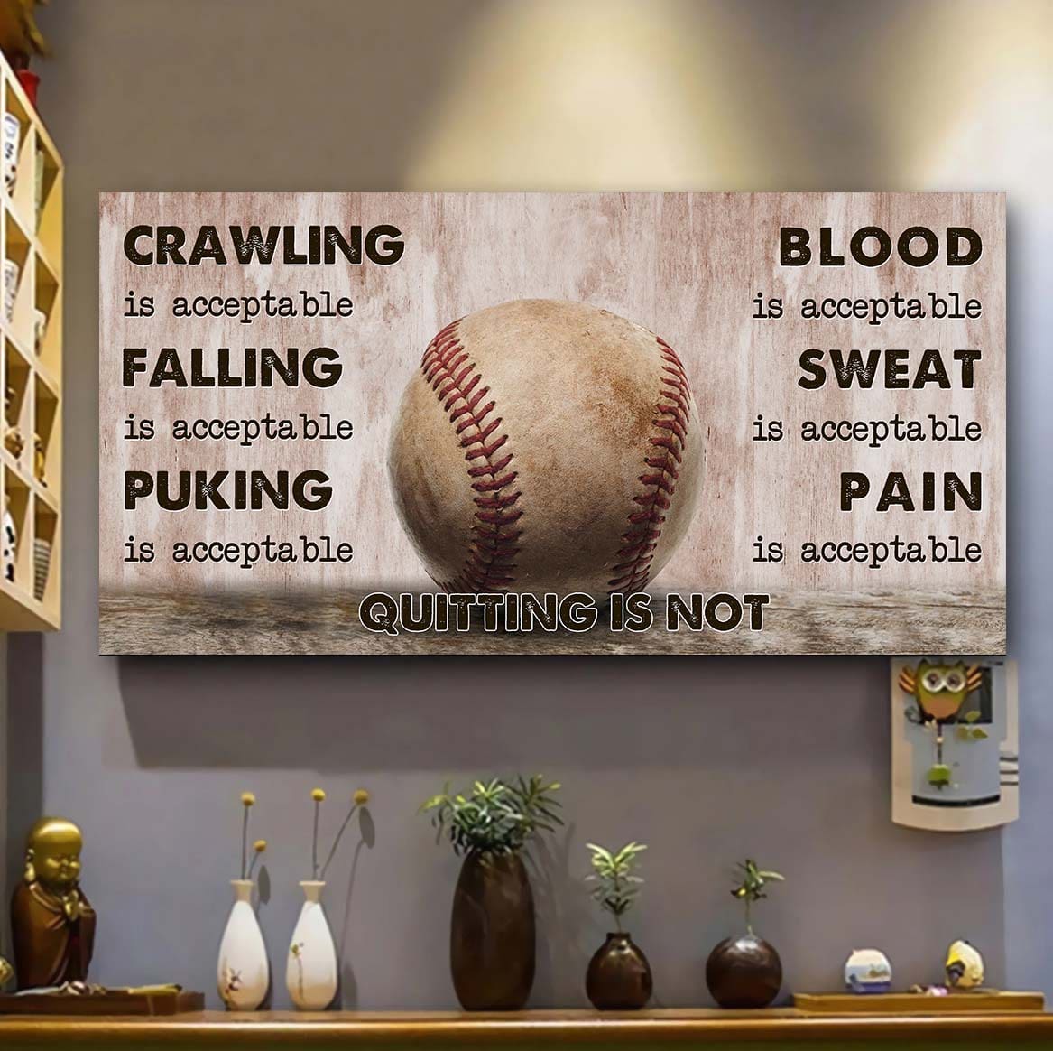 Baselball Poster Canvas Quiting Is Not