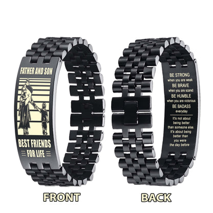 Samurai ANT Personalized Double Sided Bracelet Father And Son Best Friends For Life - Message on the back side