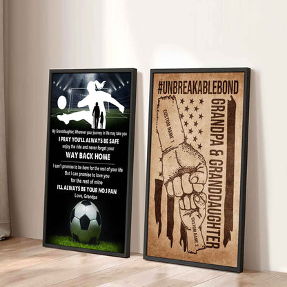 Grandpa And Granddaughter UnBreakable Bond - 2 Piece Canvas Wall Art - Never Forget Your Way Back Home