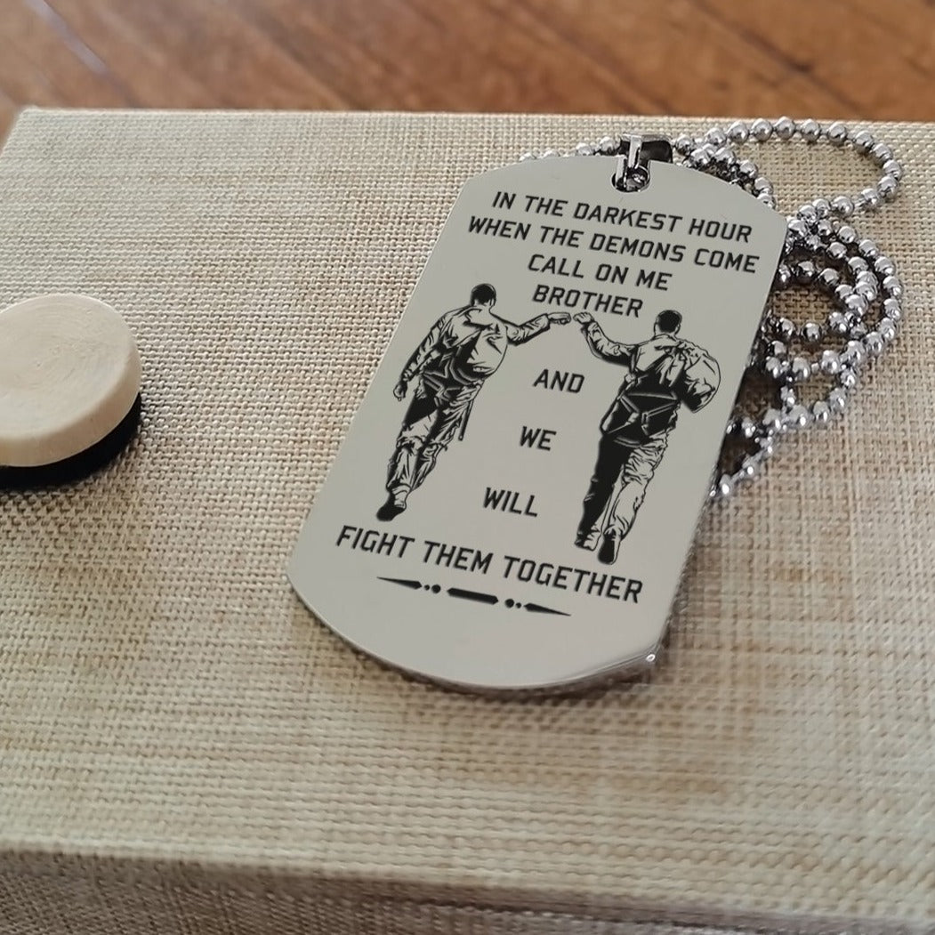 Soldier customizable engraved brother dog tag gift from brother