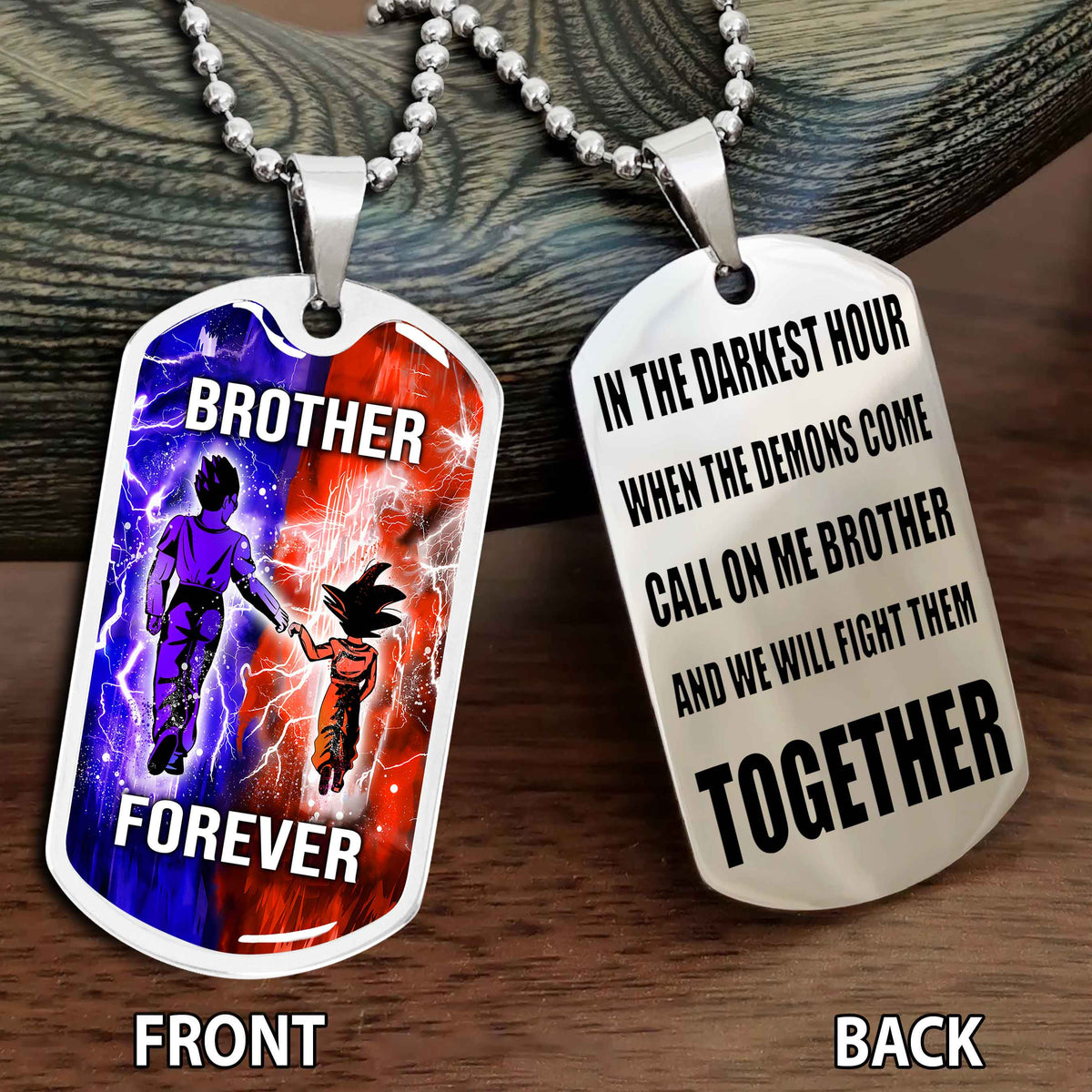 Personalized Double Side Graphic Dog Tag Gift For Brother Call On Me Brother And We Will Fight Them Together Brother Forever BADT