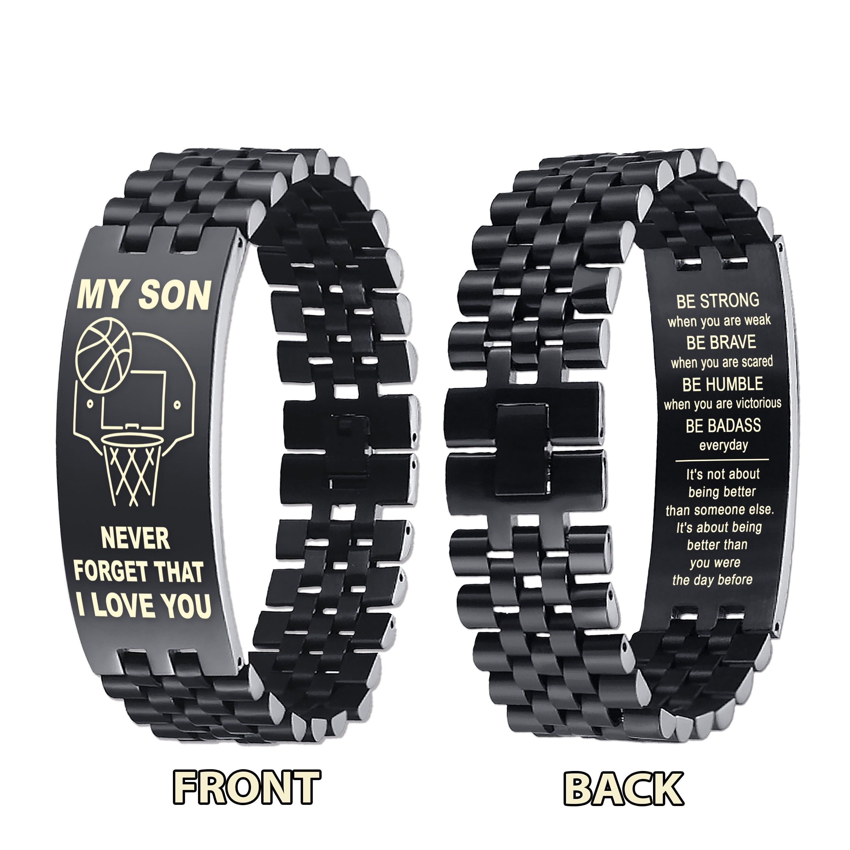 DS5 Customizable basketball bracelet, gifts from dad mom to son- I hope you believe in yourself