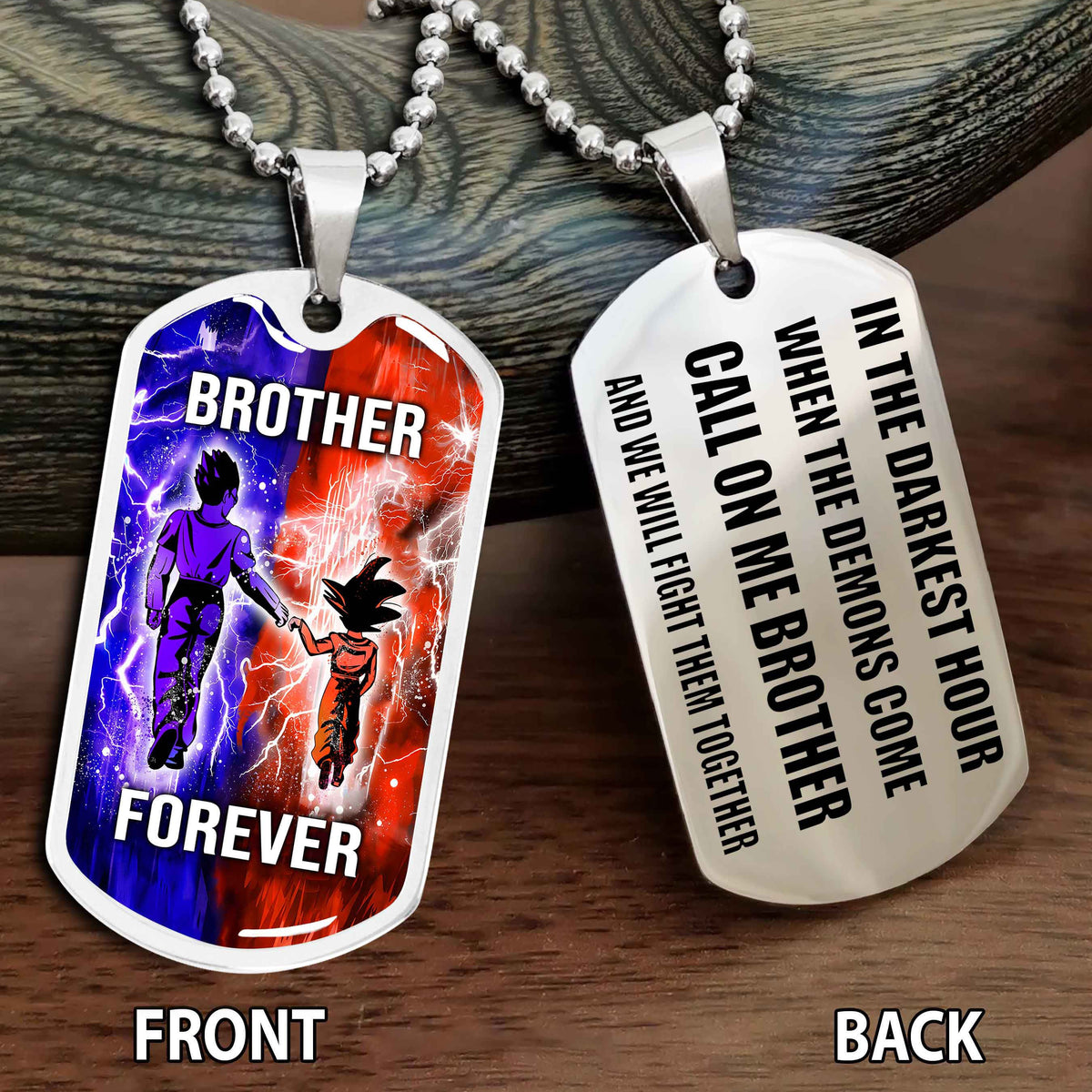 Personalized Double Side Graphic Dog Tag NAG Gift For Brother Call On Me Brother And We Will Fight Them Together