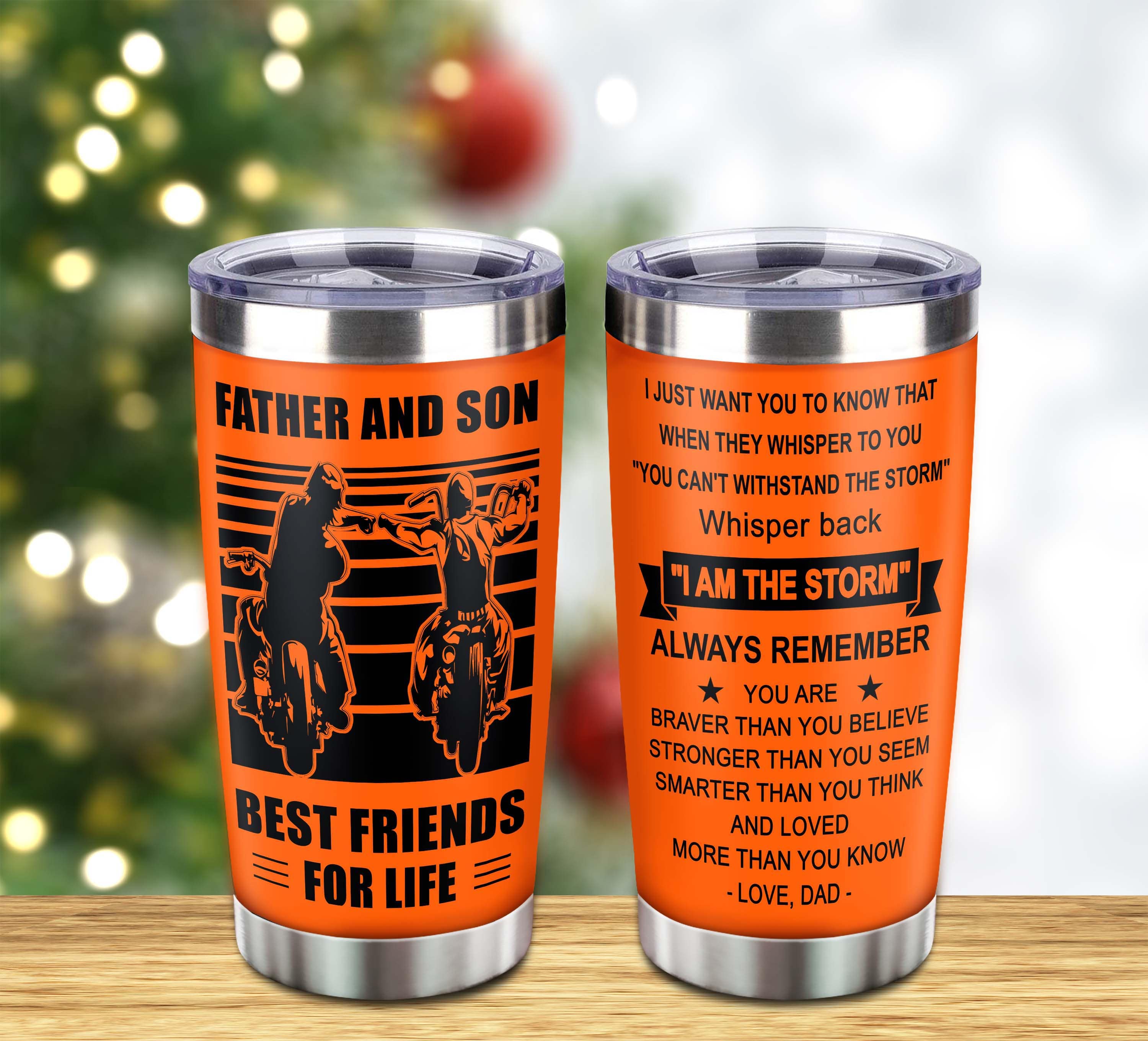 Customizable Baseball Tumbler, Gifts From Dad To Son Father And Son Best Friend For Life With Inspriration Message